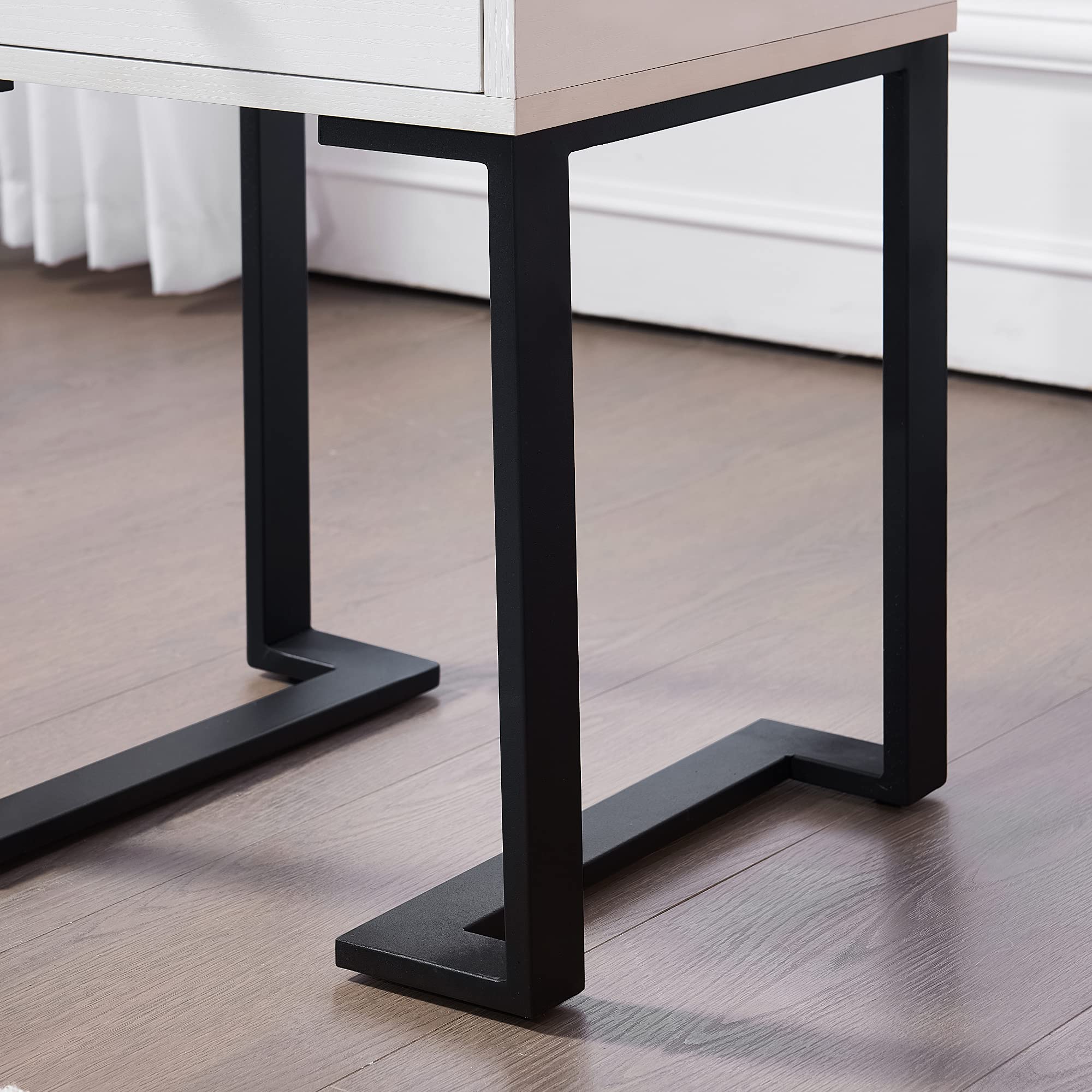 VECELO Nightstands Set of 2 - White End Tables with Storage Drawers for Bedroom & Living Room | Perfect for Small Spaces, Apartment Furniture & Home Organization