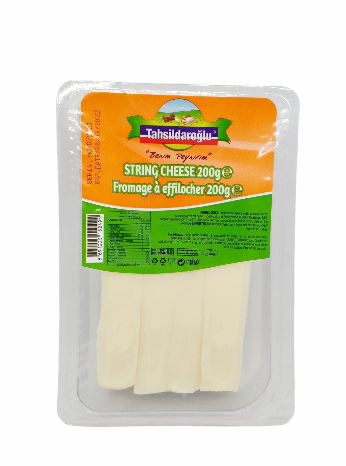 Tahsildaroglu Dil Peyniri Cheese Sticks - 200g Turkish String Cheese | Perfect for Snacking, Salads & Mediterranean Recipes