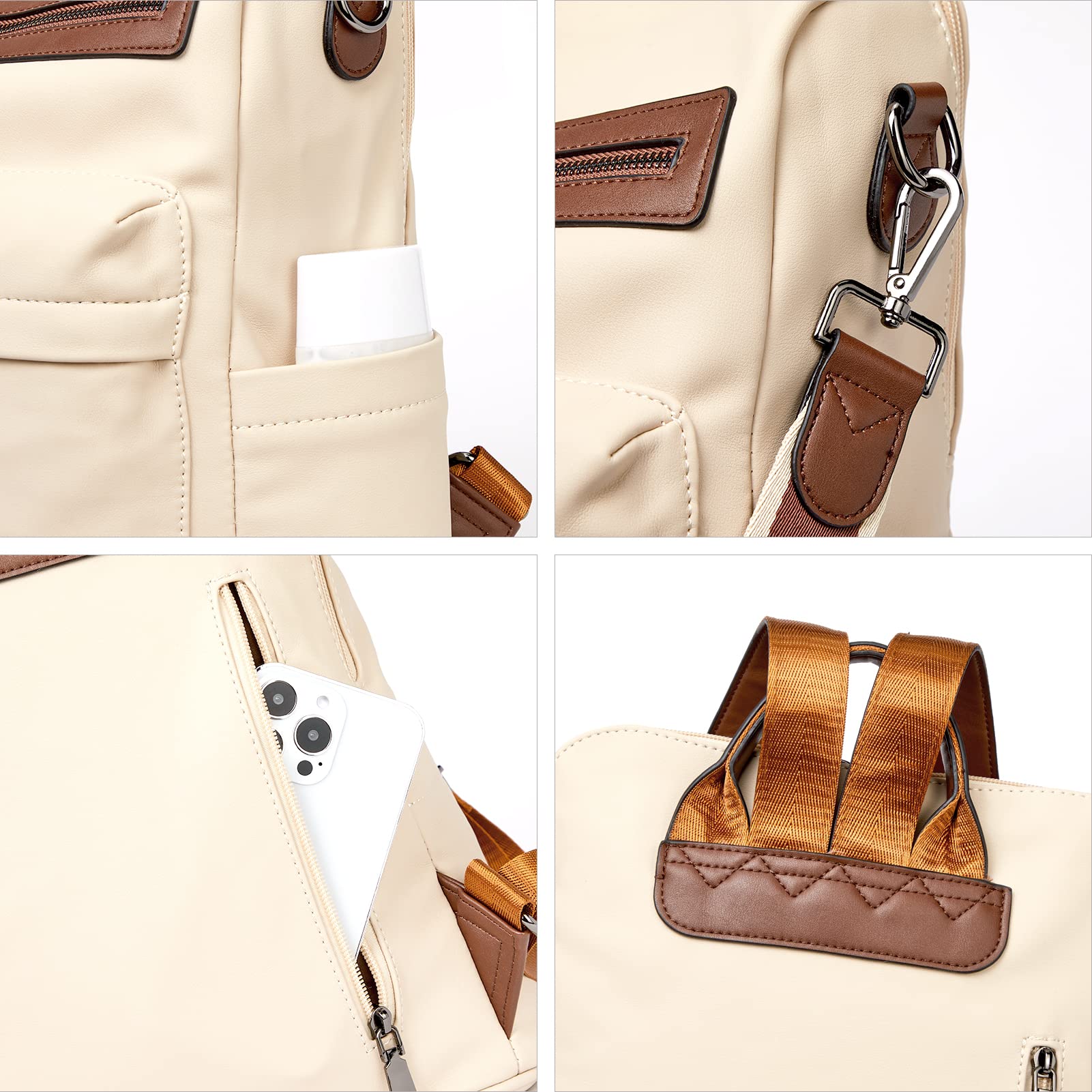 Stylish Women's Leather Backpack Purse - Fashionable Designer Shoulder Bag for Travel, Work & Daily Use | Large Capacity & Durable BROMEN Handbag