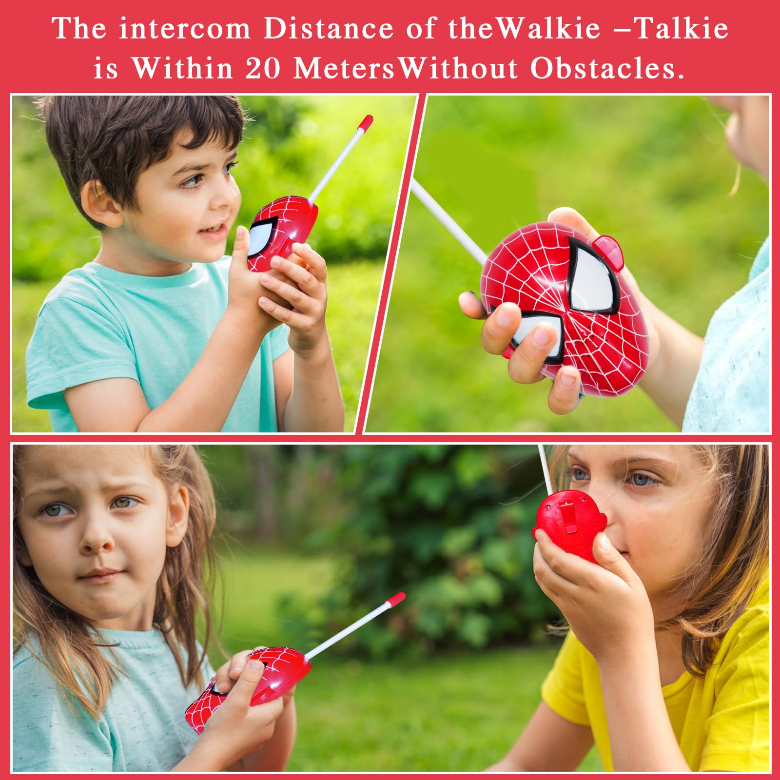 Spider Walkie Talkies for Kids - 2 Pack Rechargeable Walkie Talkies for Boys & Girls, Indoor Outdoor Adventure Toys, Perfect Birthday Gifts for Children (Great for Camping, Hiking & Backyard Games)