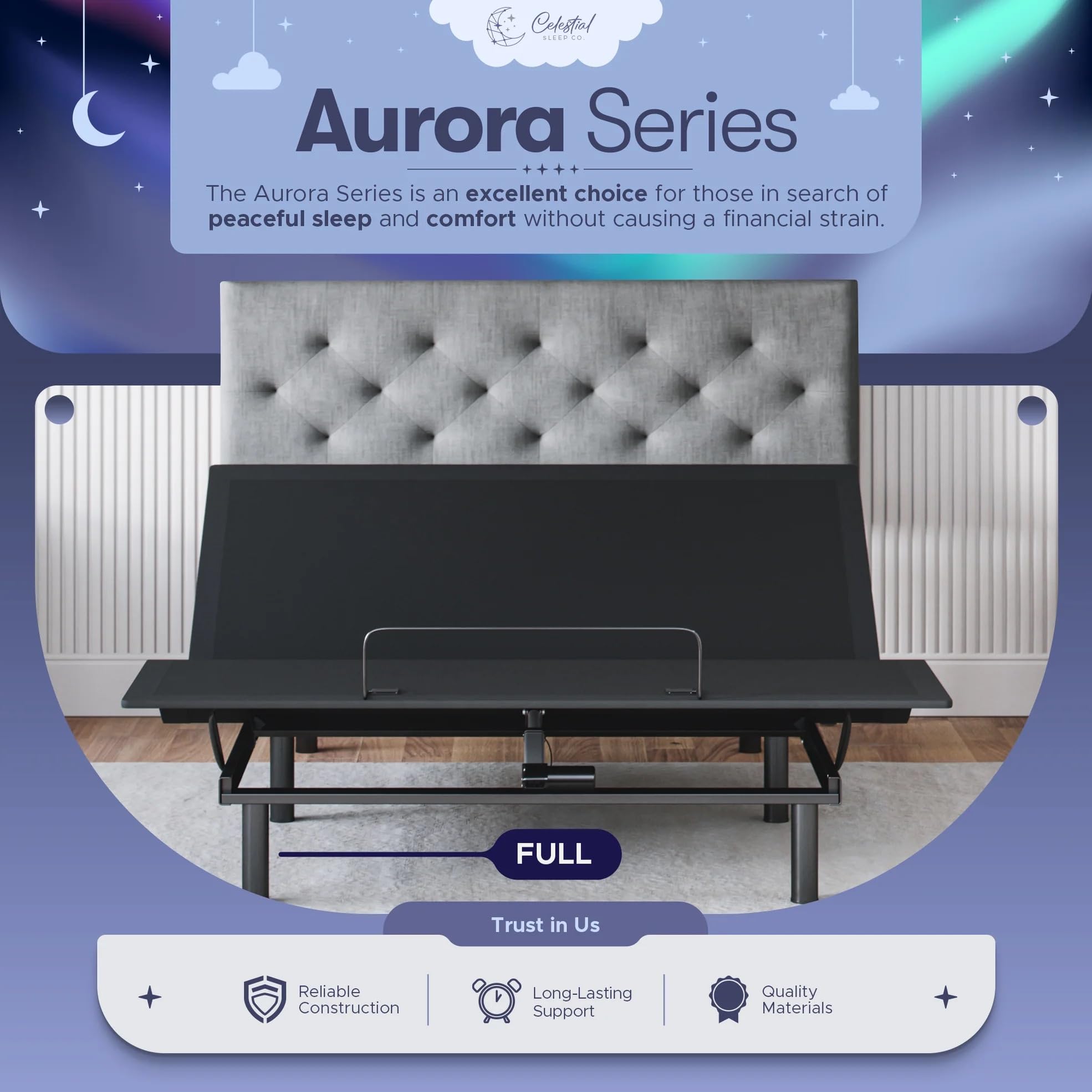 Aurora Adjustable Bed Frame - Easy Assembly, Zero Gravity for Home Comfort