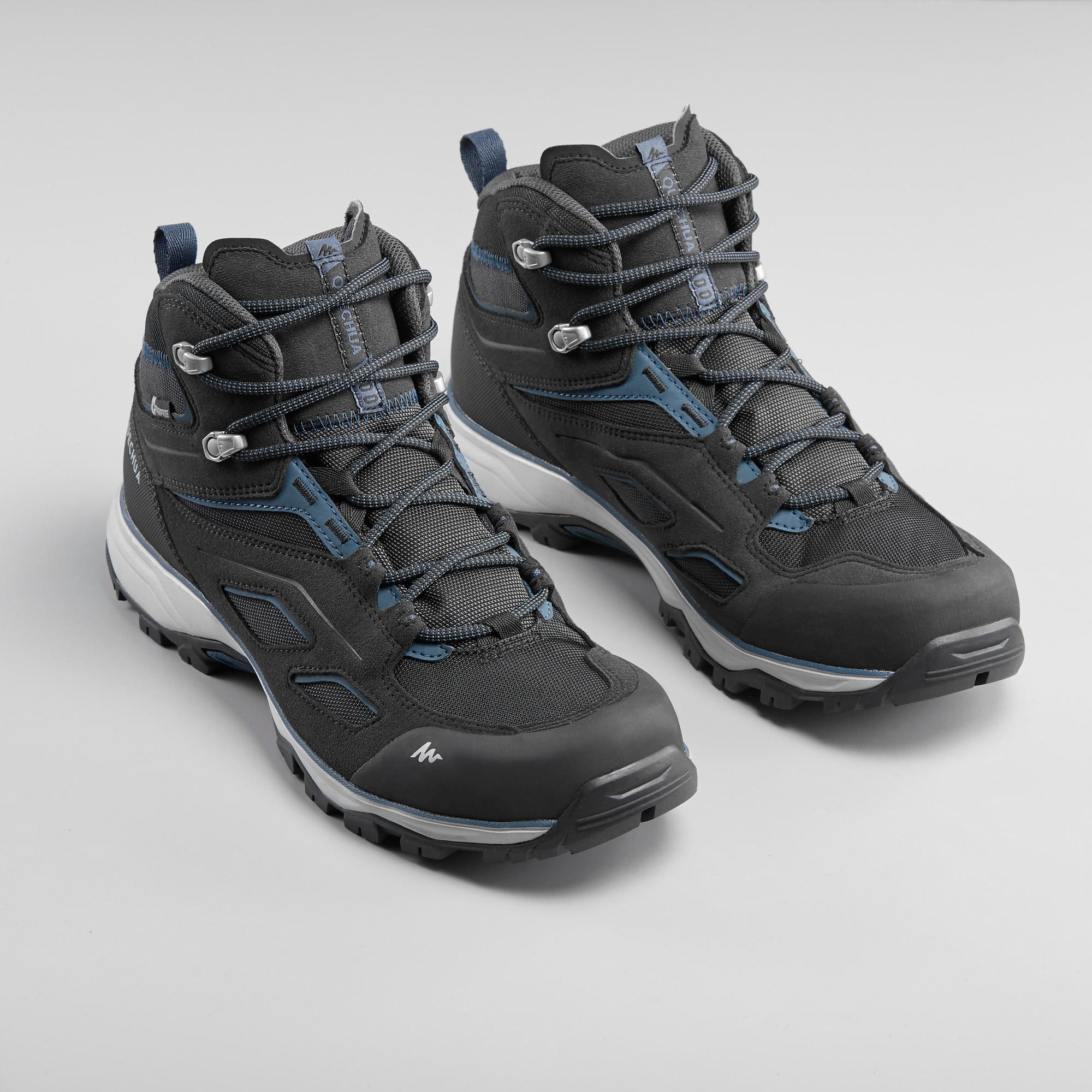 Quechua Men's MH100 Waterproof Mid Hiking Boots - Lightweight Trekking Shoes for Outdoor Adventures, Camping & Mountain Climbing
