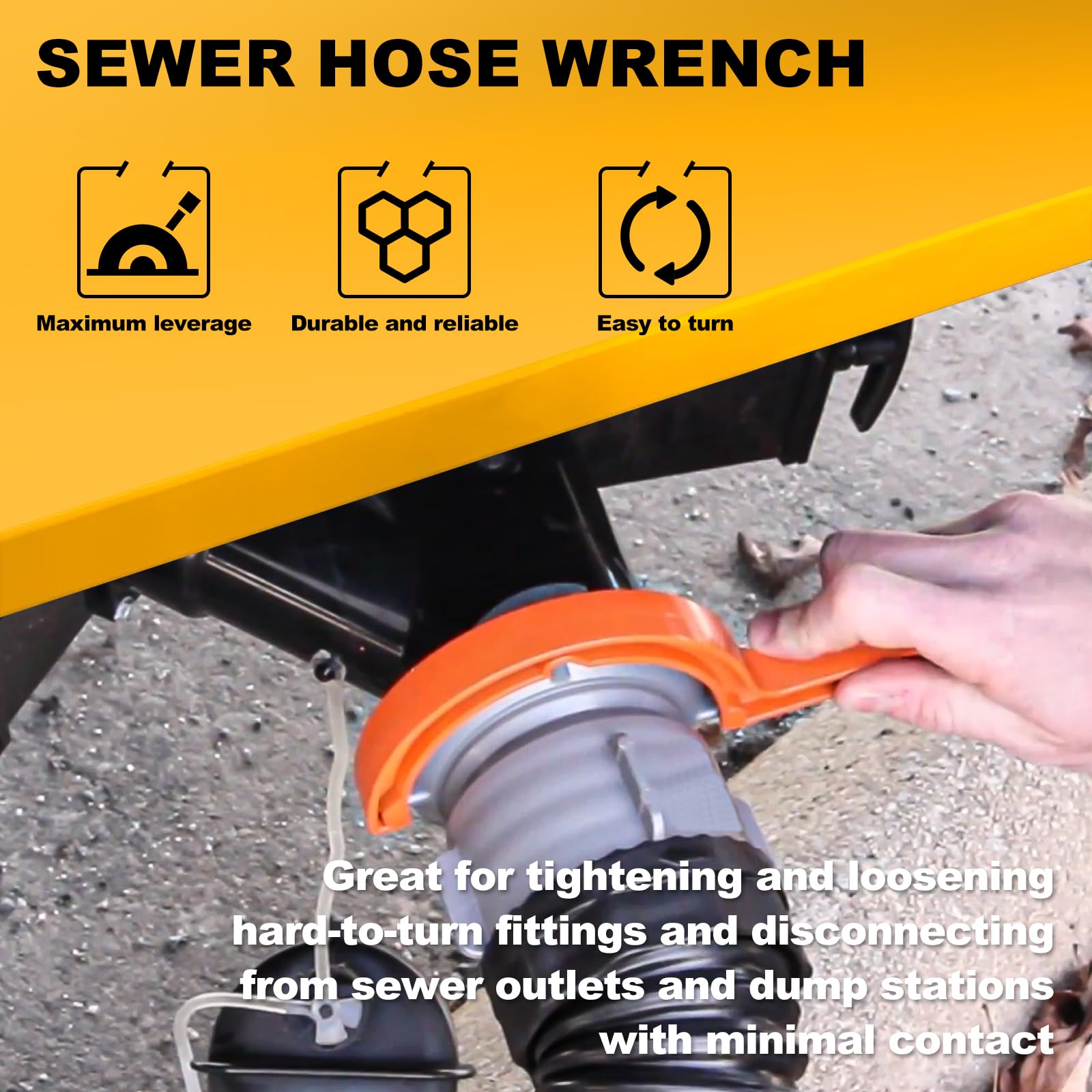 Ameri 39758 RV Sewer Hose Wrench Set - Bayonet & Lug Fitting Wrench for Rhino Sewer Hose & Rhinoflex RV Accessories | Durable RV Sewage Tool for Camping, Travel & Outdoor Adventures