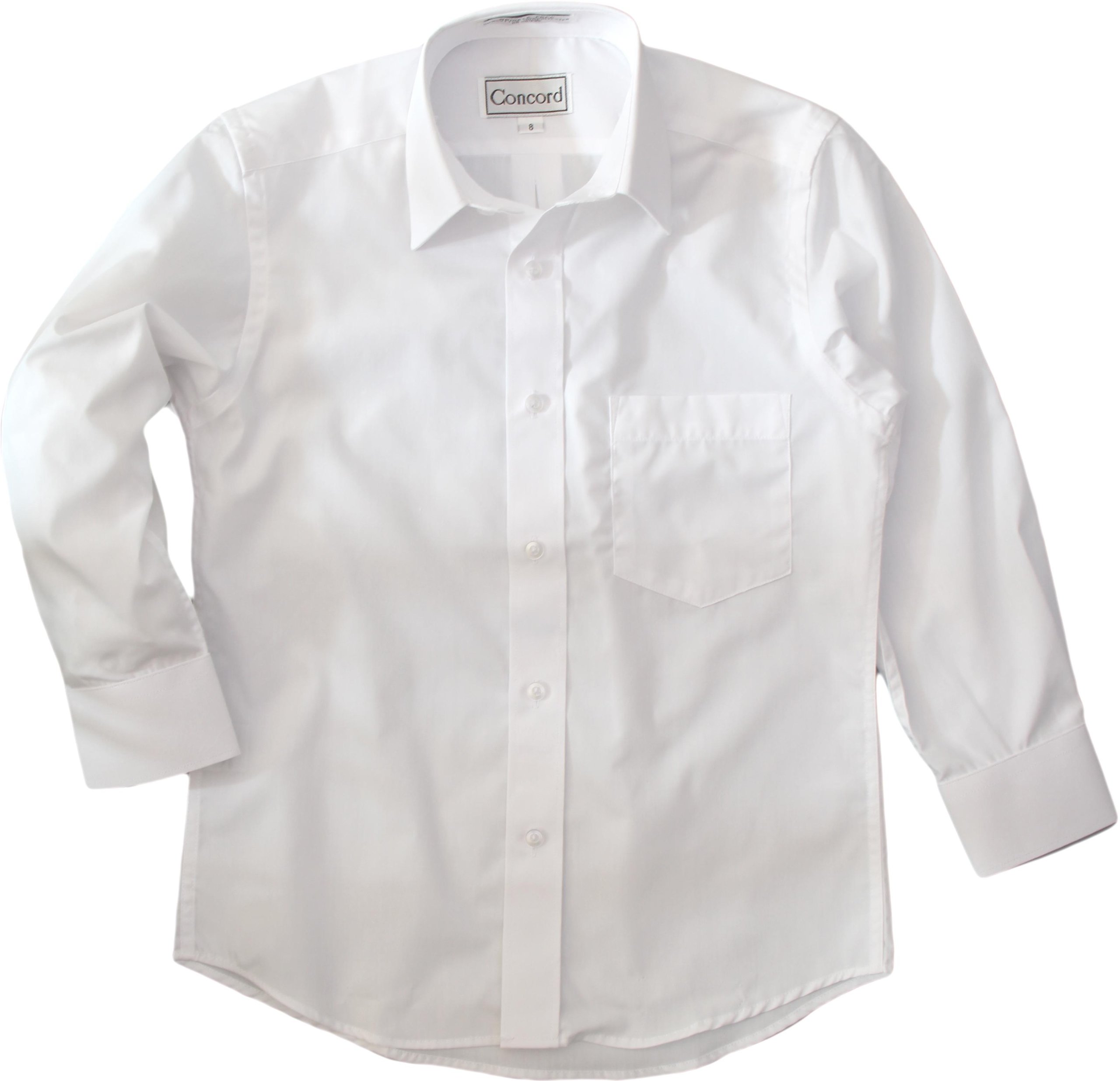 Concord Boys Long Sleeve White Dress Shirt for School, Church & Special Occasions | Classic Fit Formal Shirt for Kids