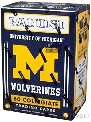 2015 Panini Michigan Wolverines Factory Sealed Blaster Box - 80 Trading Cards with Autograph or Memorabilia Card - Collect Tom Brady, Barry Larkin & More Legends - Perfect for Sports Memorabilia Collectors & Wolverines Fans