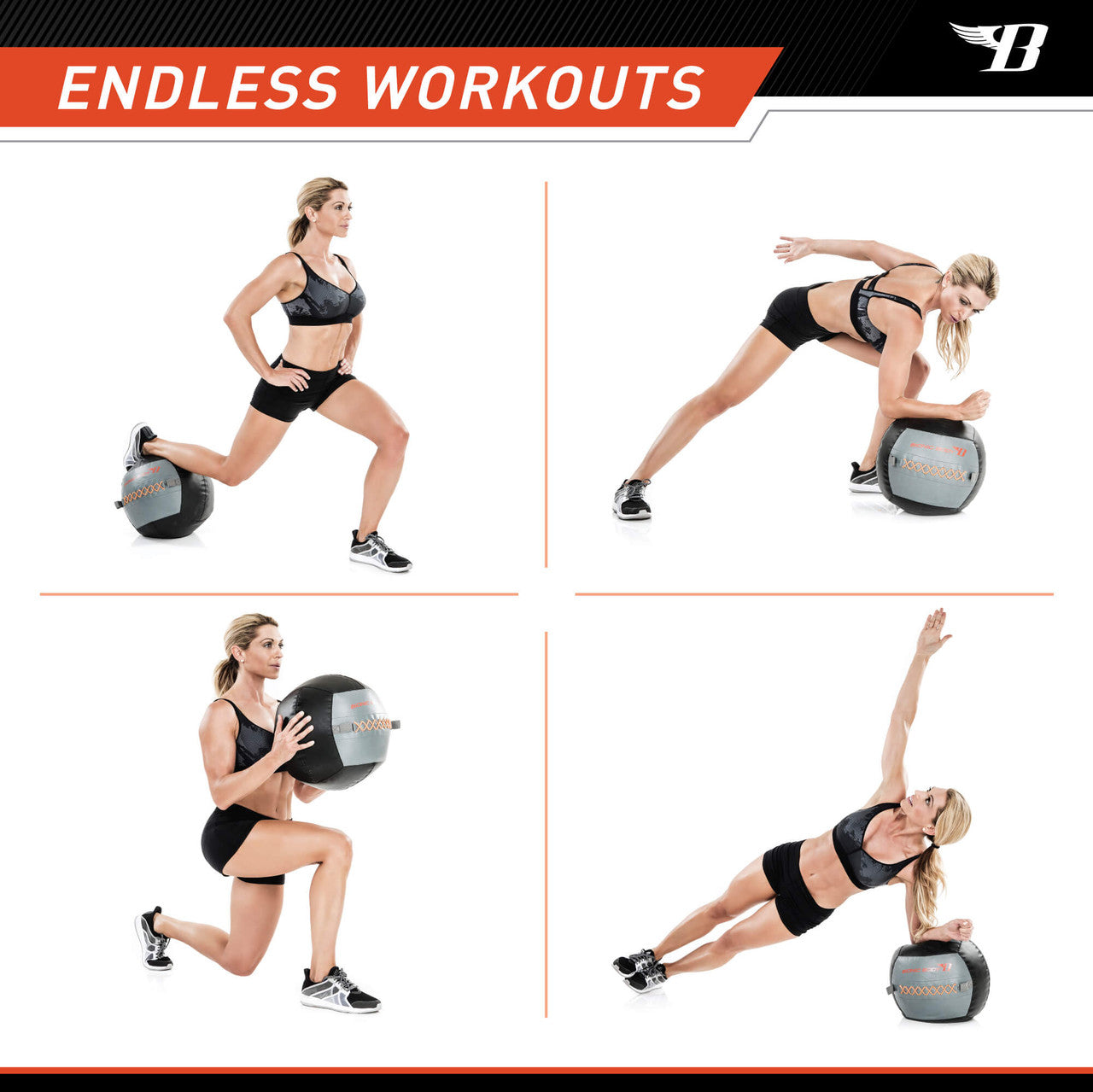 Bionic Body 14lb Weighted Medicine Ball for Strength Training & CrossFit - Perfect for Home Gym, Functional Fitness & Athletic Conditioning | BBWB 1214