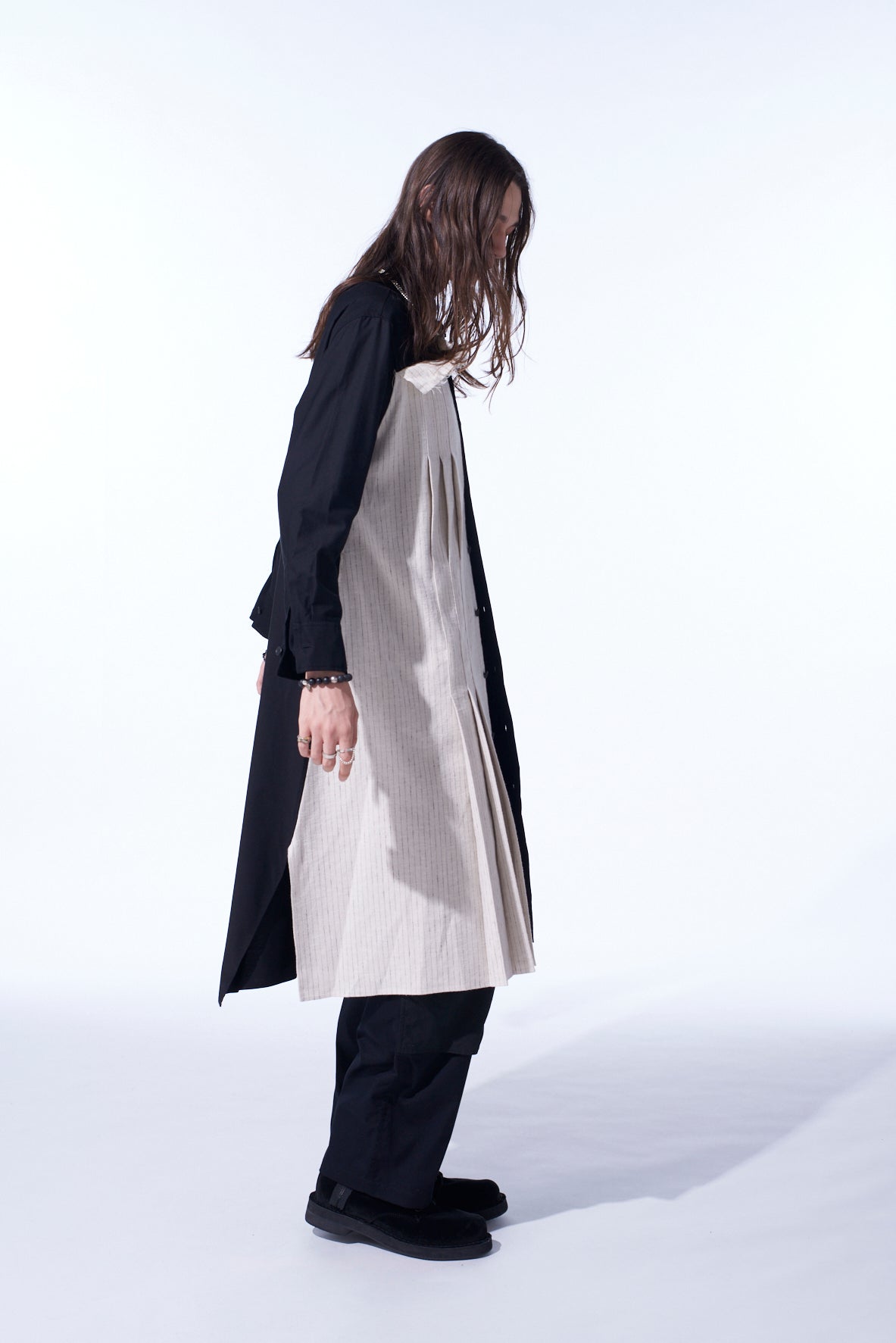 Stylish Cotton Twill Shirt Dress with Striped Pleated Fabric - Perfect for Casual Outings, Office Wear & Spring Fashion | Women's Comfortable & Trendy Dress