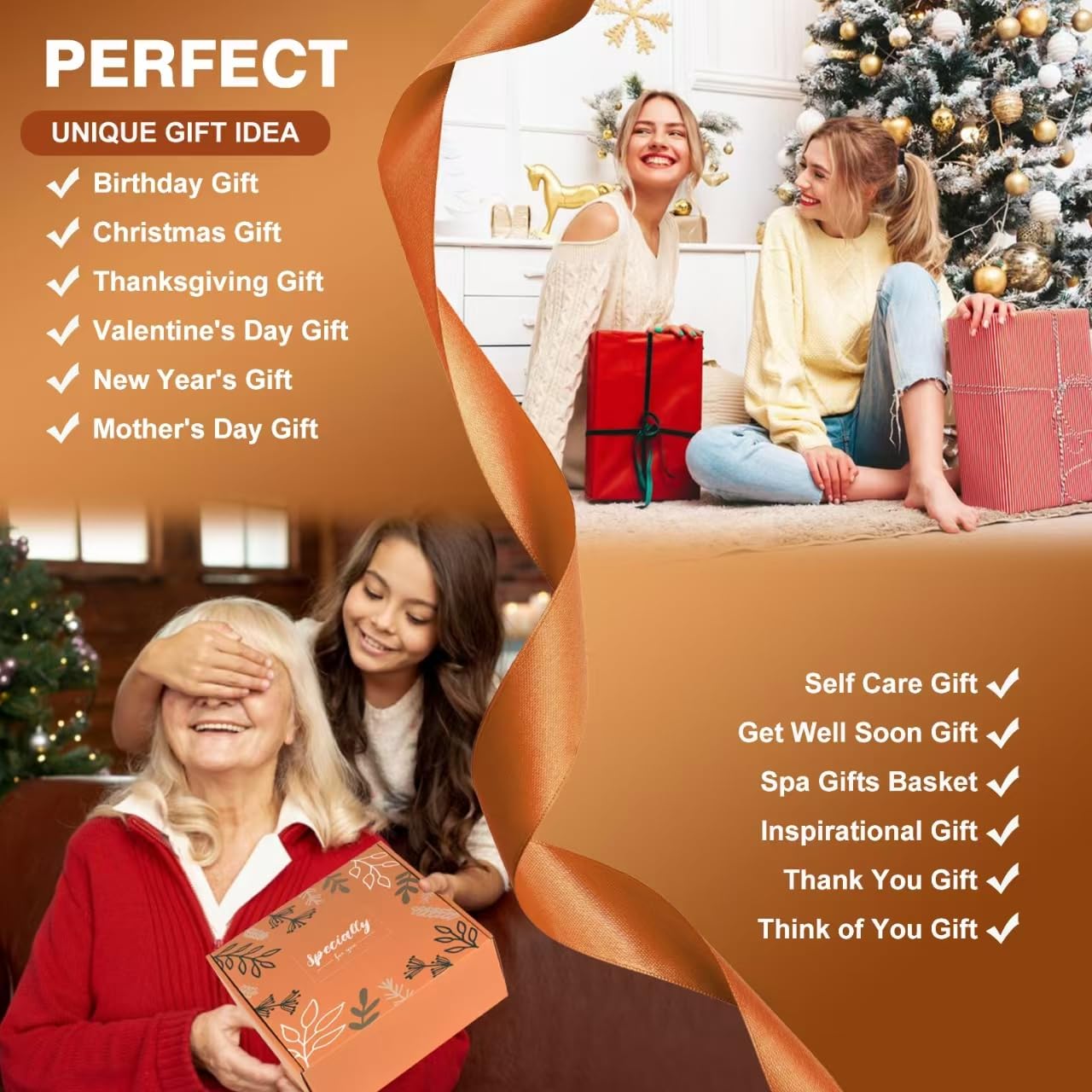 Luxury Spa Gift Basket for Women - Mother’s Day, Birthday, Valentine’s Day Gifts for Mom, Wife, Girlfriend, Teacher | Includes Cozy Blanket & Rose | Relaxing Self-Care & Get Well Present for Her | Perfect for Home Relaxation, Anniversary Surprises & Thank You Gifts