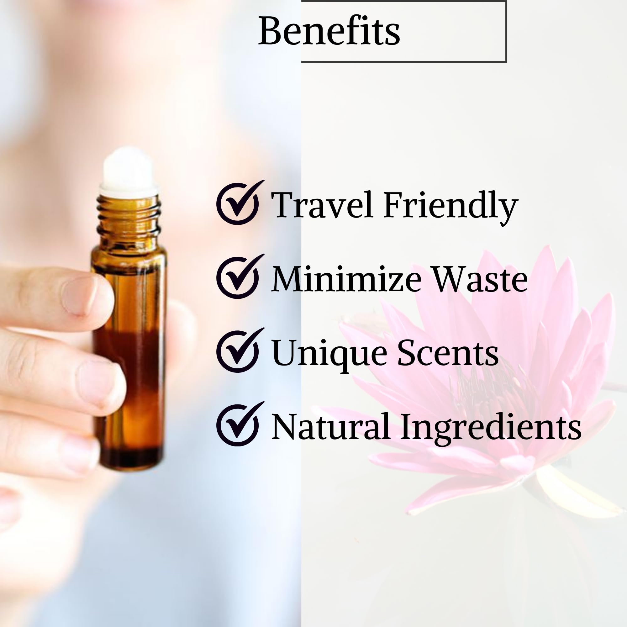 Nyassa Divine Lotus Roll-On Essential Oil 10ml - Jojoba Oil & Fragrance Oil Blend for Relaxation, Aromatherapy & Stress Relief