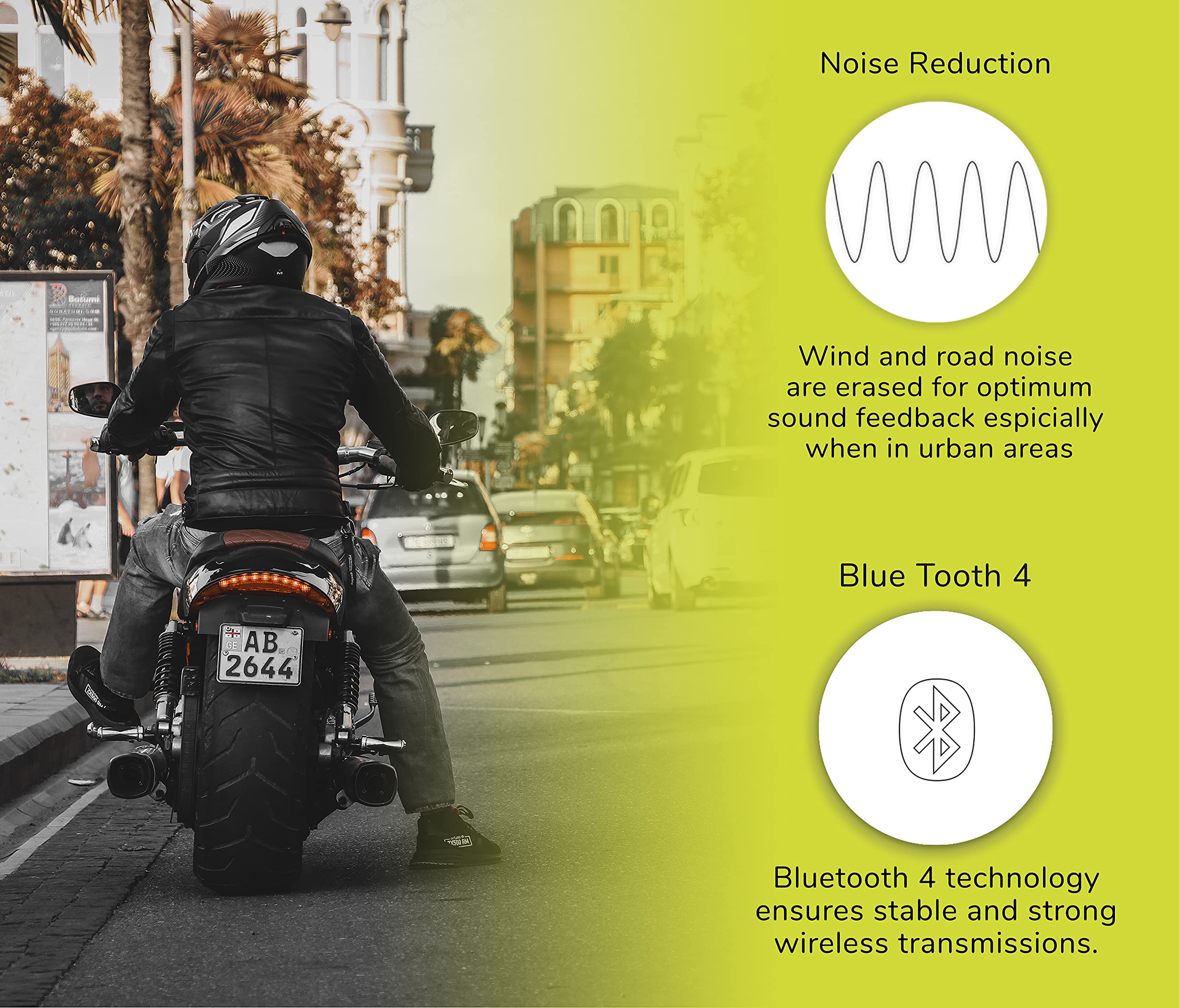 Twiins HF 1.0 Bluetooth Motorcycle Helmet Communication Headset with Single Speaker - Wireless Intercom for Riders, Hands-Free Calling & Music - Perfect for Road Trips & Group Riding