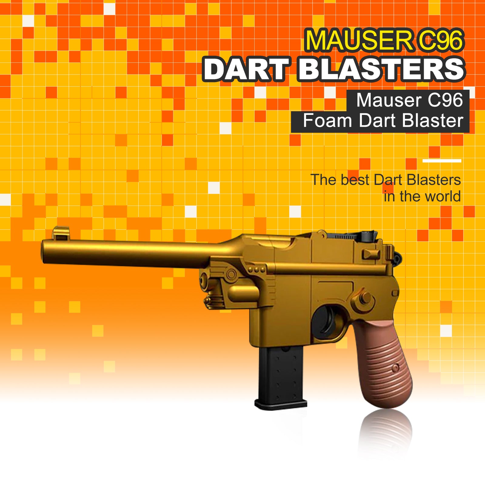 Mauser C96 Foam Dart Blaster Toy Gun - Realistic Replica for Nerf Battles, Outdoor Play & Cosplay | Safe Foam Ammo for Kids & Adults