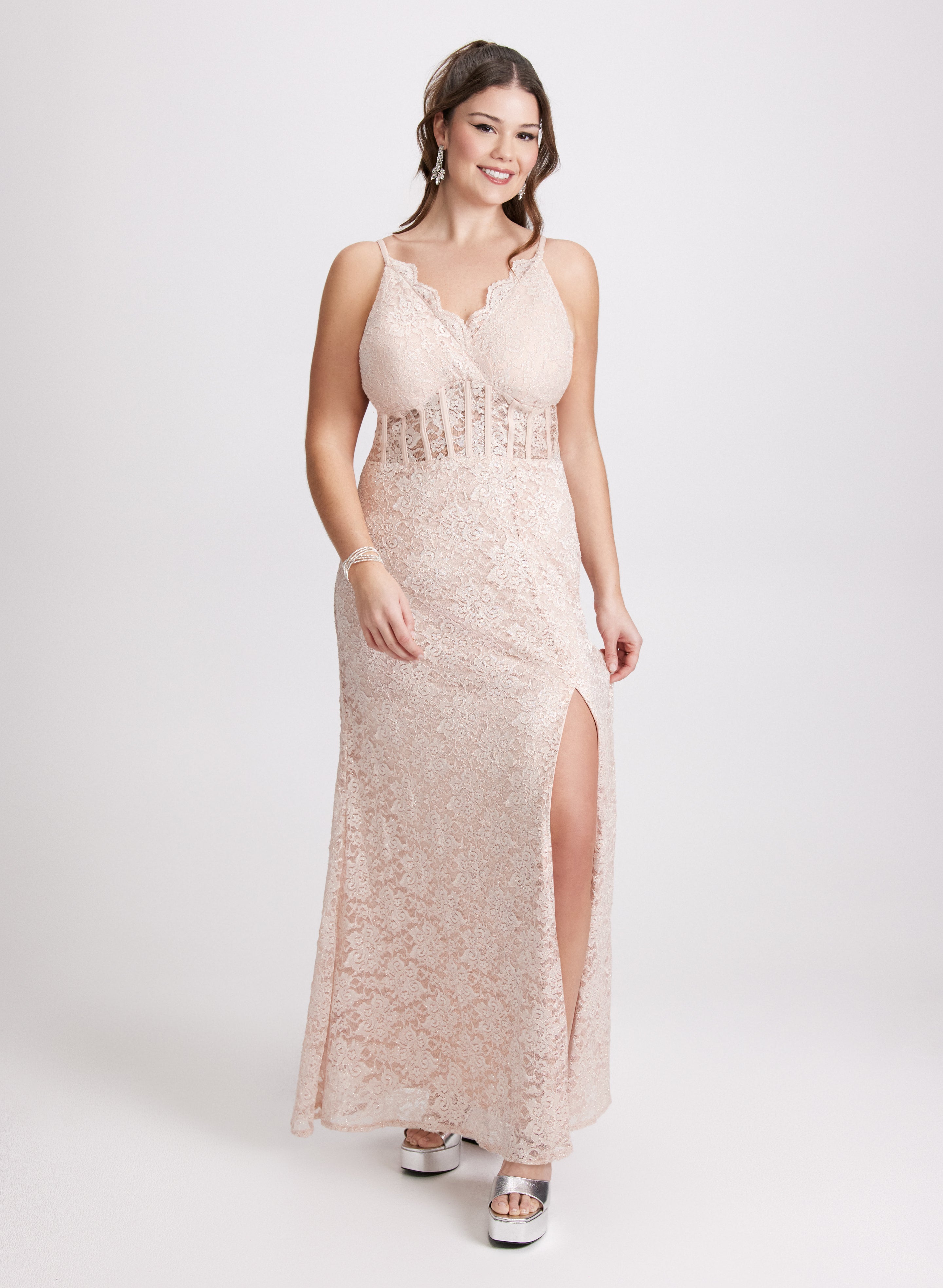 Elegant Corset Style Lace Dress for Women - Vintage Inspired Bodycon Evening Gown for Parties, Weddings & Special Occasions
