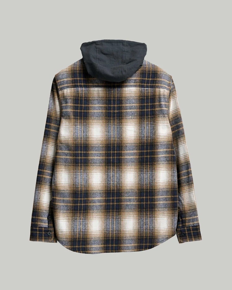 Salty Crew Check Flannel Hooded Shirt for Men - Warm & Stylish Plaid Shirt Jacket - Perfect for Outdoor Activities, Camping, and Casual Wear