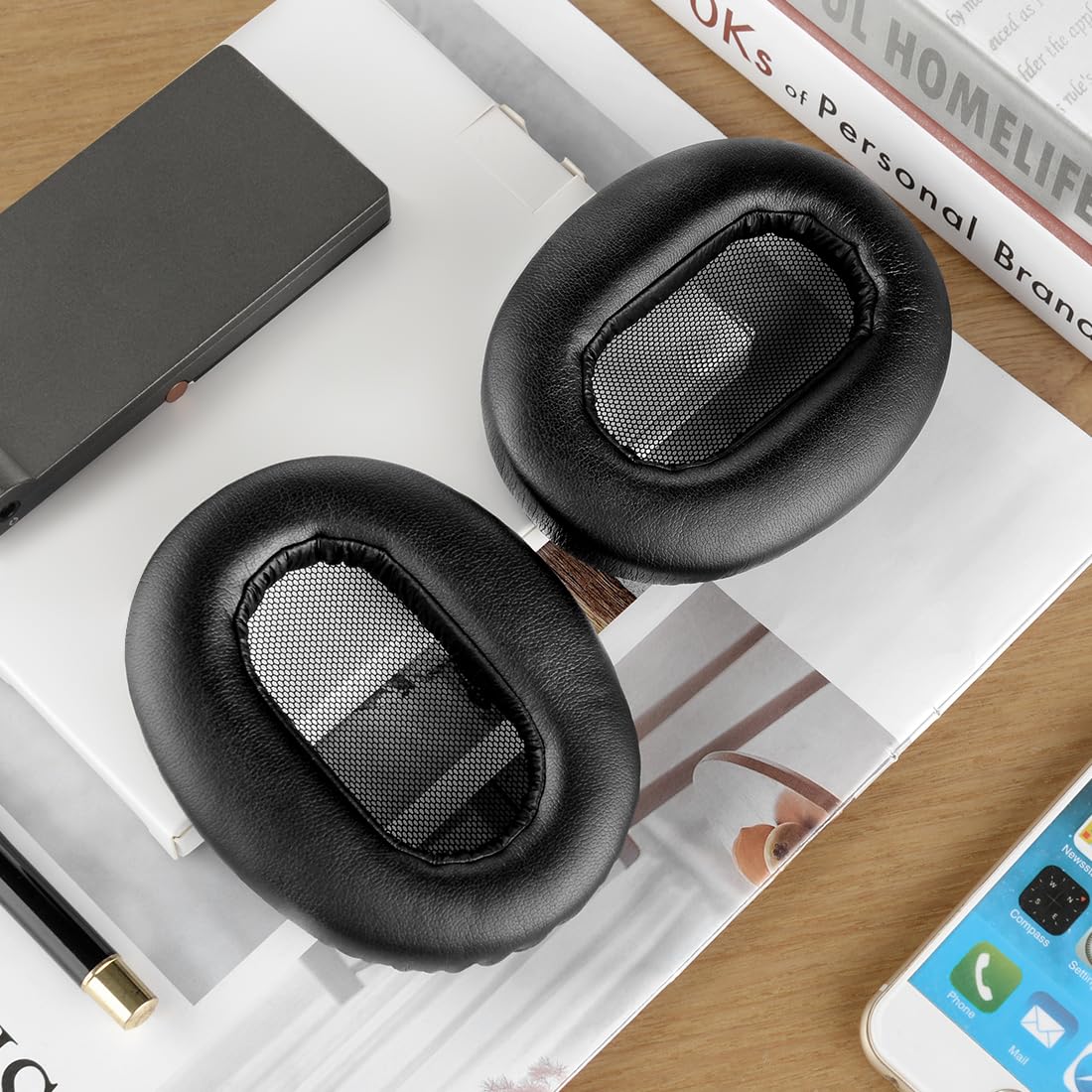Sony MDR-1AM2 Replacement Ear Pads - Premium Protein Leather Headphone Cushions (Black) for MDR-1AM2/B - Comfortable Noise Isolation for Home, Office & Travel Use