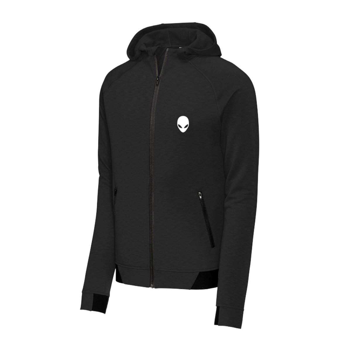 Alienware™ Black Zip Up Hoodie for Men - Stylish Gaming Hooded Sweatshirt for Esports, Casual Wear & Gamer Lifestyle