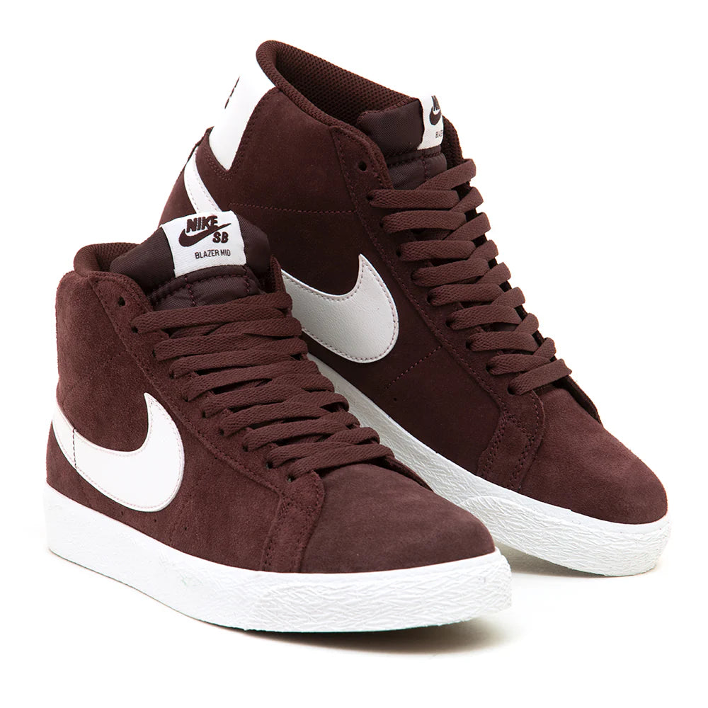 Nike SB Zoom Blazer Mid Skateboarding Shoes - Burgundy Crush/Summit White - High Top Sneakers for Men & Women - Perfect for Streetwear & Skateboarding
