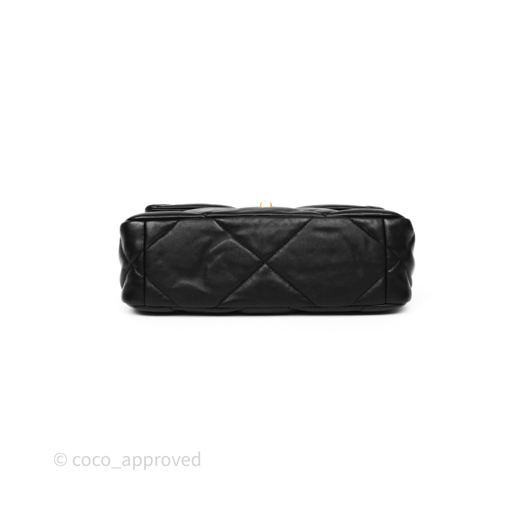 Chanel 19 Small Black Leather Flap Bag with Mixed Gold & Silver Hardware - Luxury Designer Handbag for Women, Perfect for Evening Events & Date Nights