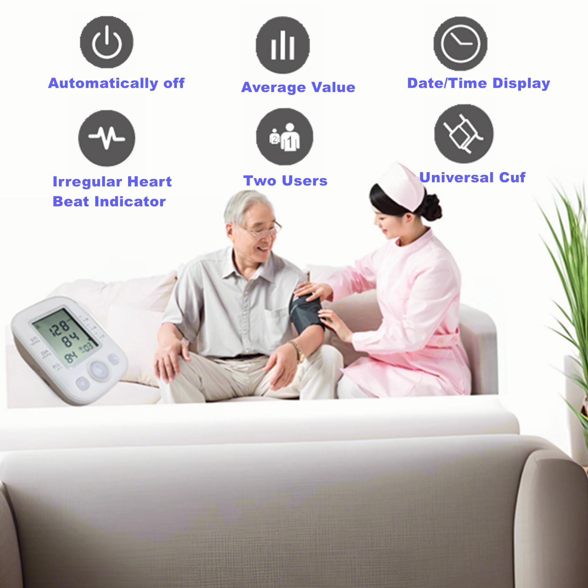 Accurate Upper Arm Blood Pressure Monitor with XL Cuffs (8.6