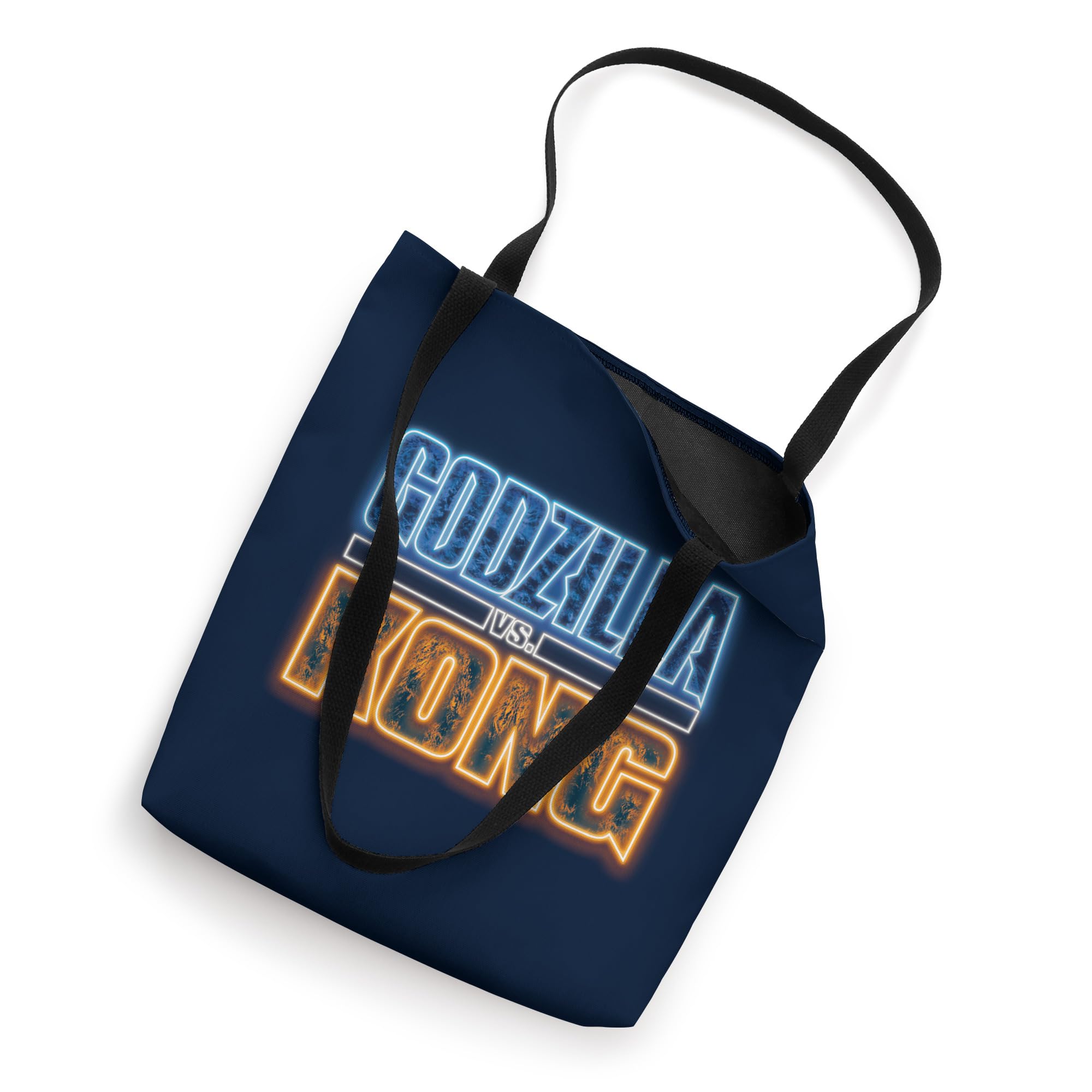 Godzilla vs Kong Official Neon Logo Tote Bag - Durable Canvas Shopping Bag for Movie Fans, Gym & Beach Use