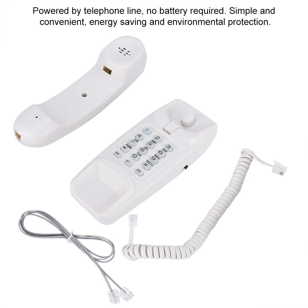 Bewinner Corded Landline Phone - No Caller ID Display, Desktop Wall Phone for Home & Office - Flash/Mute/Redial Functions - Classic White | Perfect for Home, Office & Elderly Use