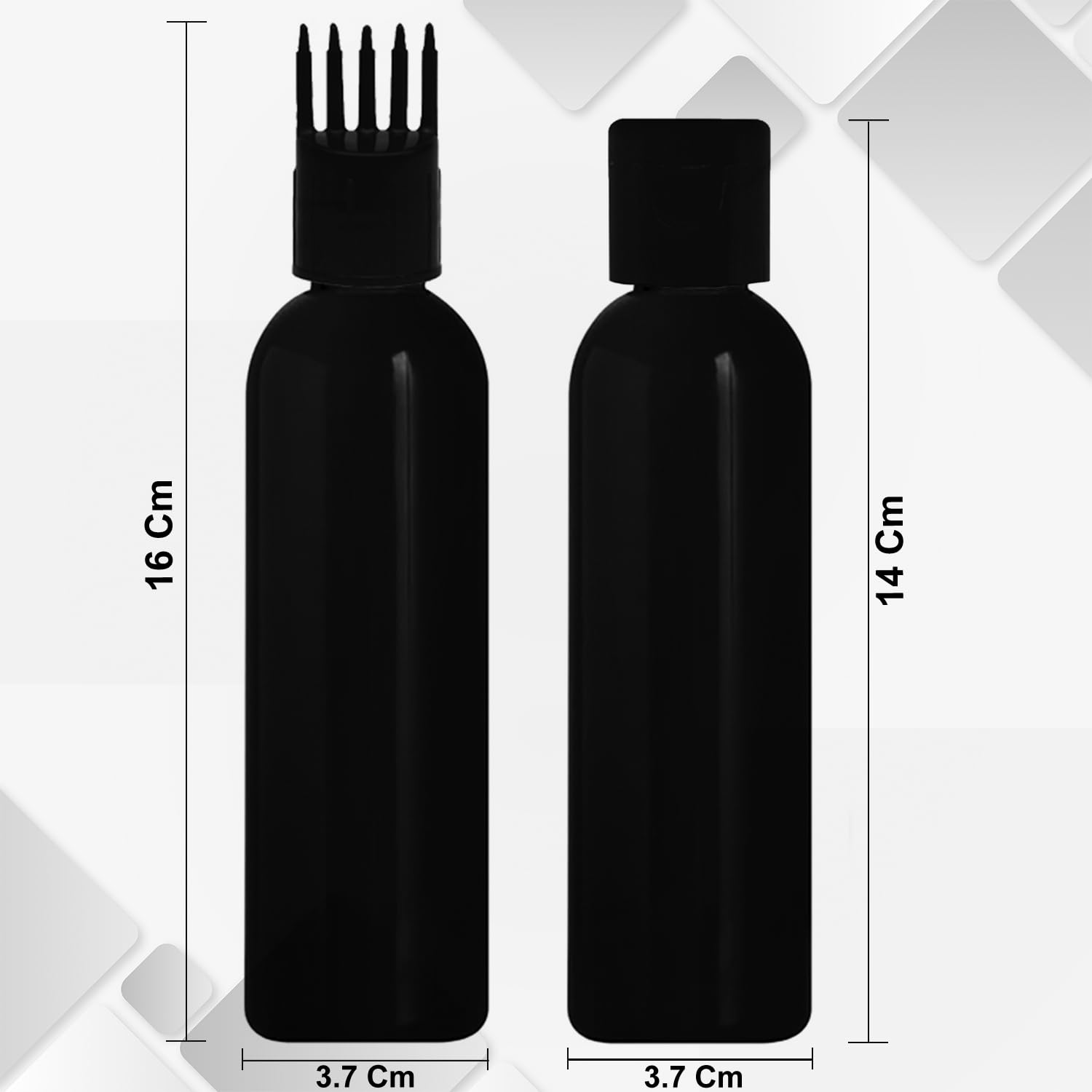 JOYUS 100ml Hair Root Applicator Bottle for Hair Oil, Shampoo & Scalp Treatments - Pack of 2 (Black Bottle with Black Cap) - Perfect for At-Home Hair Care & Scalp Massage