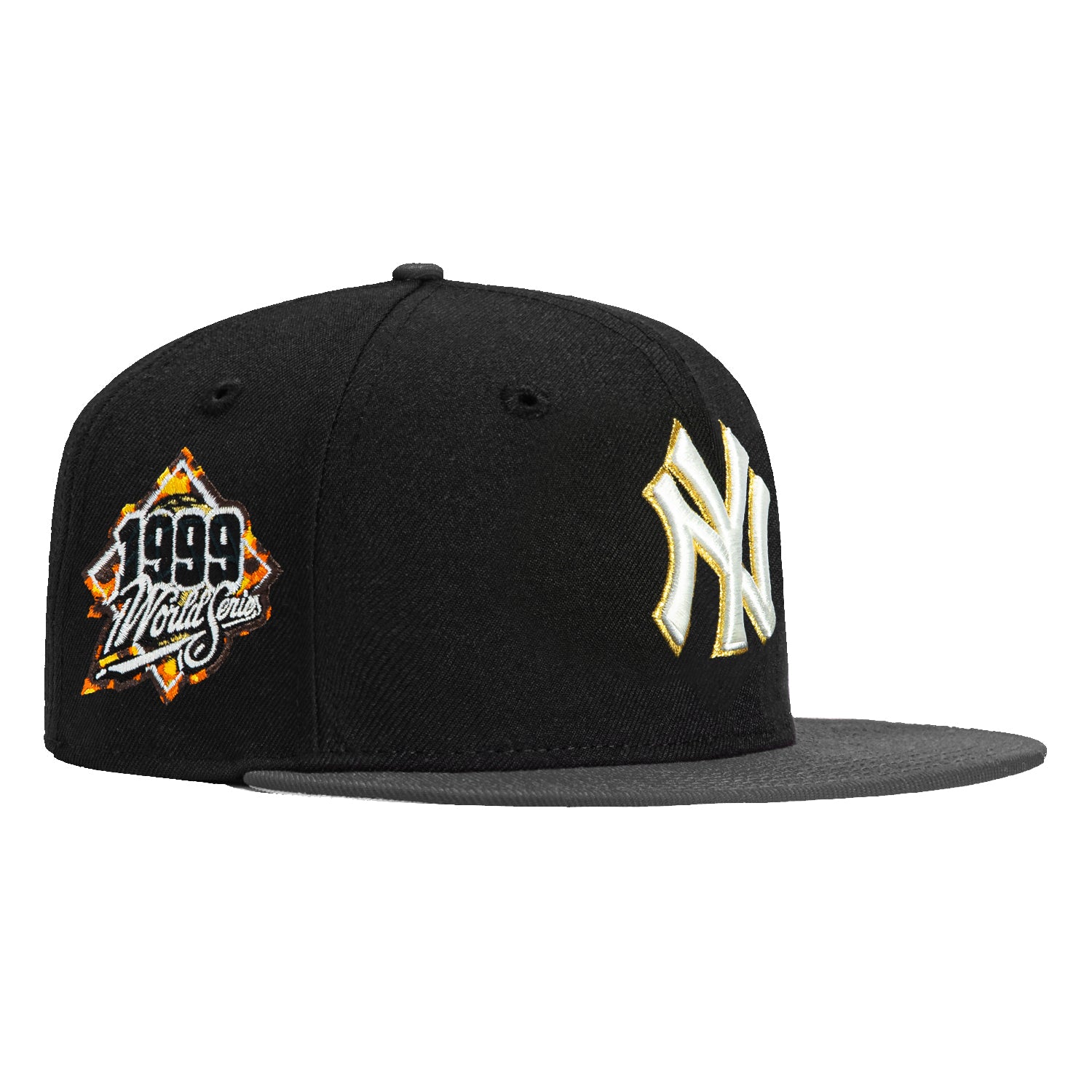 New Era 59Fifty Tortoise Shell New York Yankees 1999 World Series Patch Snapback Hat - Black & Graphite Color for Baseball Fans & Sports Collectors - Perfect for Games, Gifts & Yankees Memorabilia