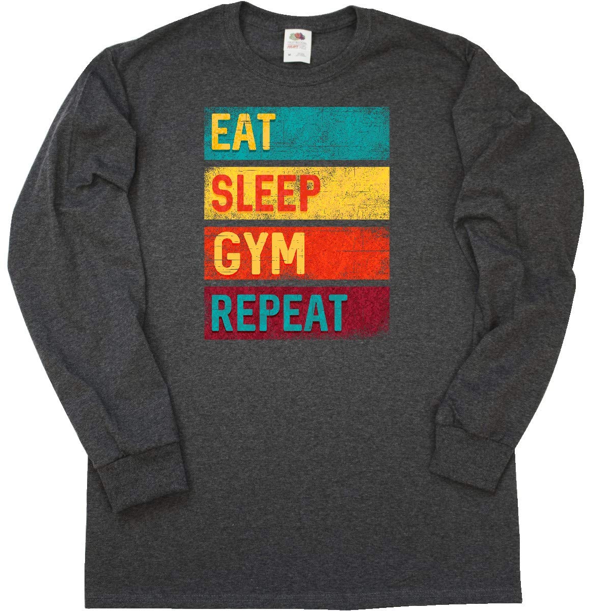Fitness Eat Sleep Gym Repeat Long Sleeve T-Shirt - Workout Apparel for Gym Enthusiasts - Perfect for Training, Running & Casual Wear