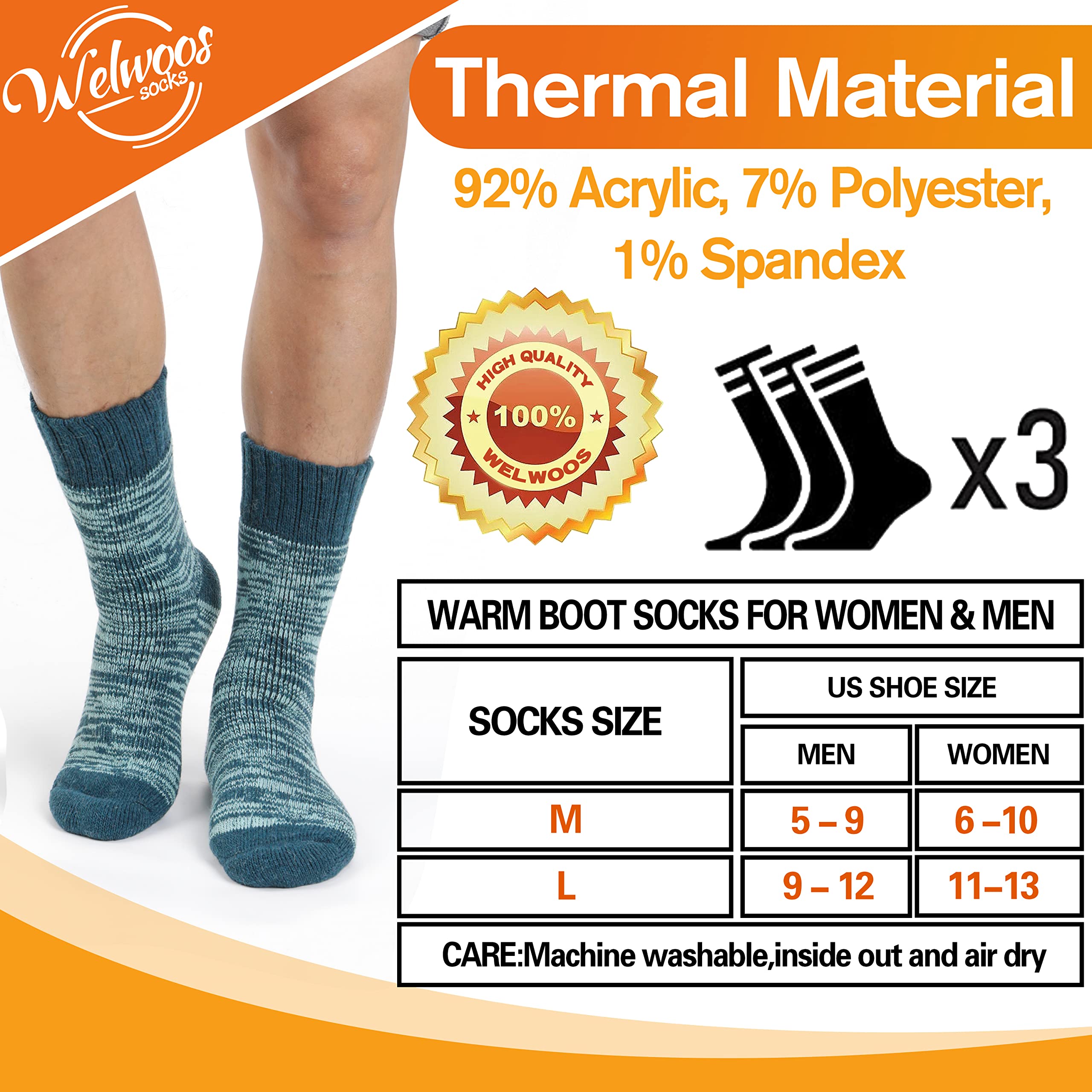 Extra Warm Thermal Socks for Women - Winter Ski Thick Boot Insulated Socks for Cold Weather - Perfect for Skiing, Snowboarding & Outdoor Winter Activities