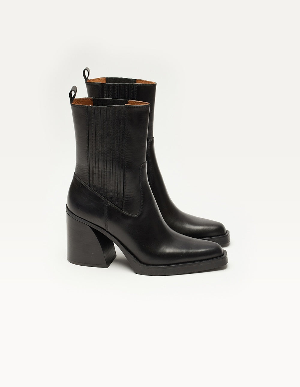 Black Leather Paola Heeled Ankle Boots for Women - Stylish & Comfortable for Office, Party & Night Out