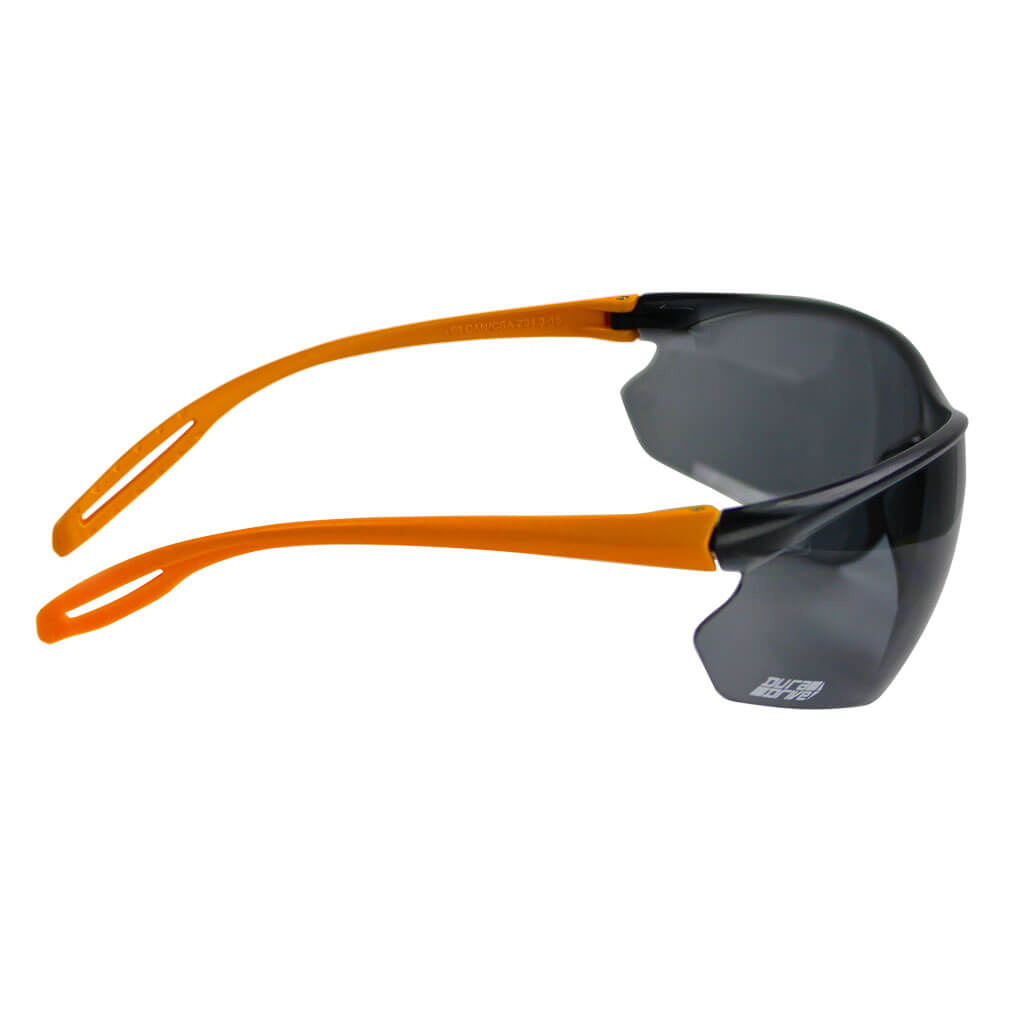 DuraDrive High Impact Safety Glasses with Smoke Lens - ANSI Z87.1 Certified Protective Eyewear for Construction, Woodworking & Outdoor Activities
