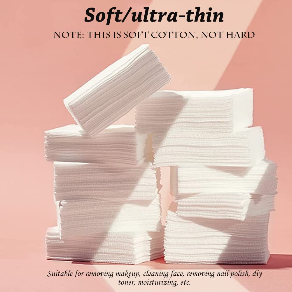 AKOAK 450 Pcs Nonwoven Nail Polish Remover Pads - Natural Cotton Fiber for Manicure & Eyelash Extensions