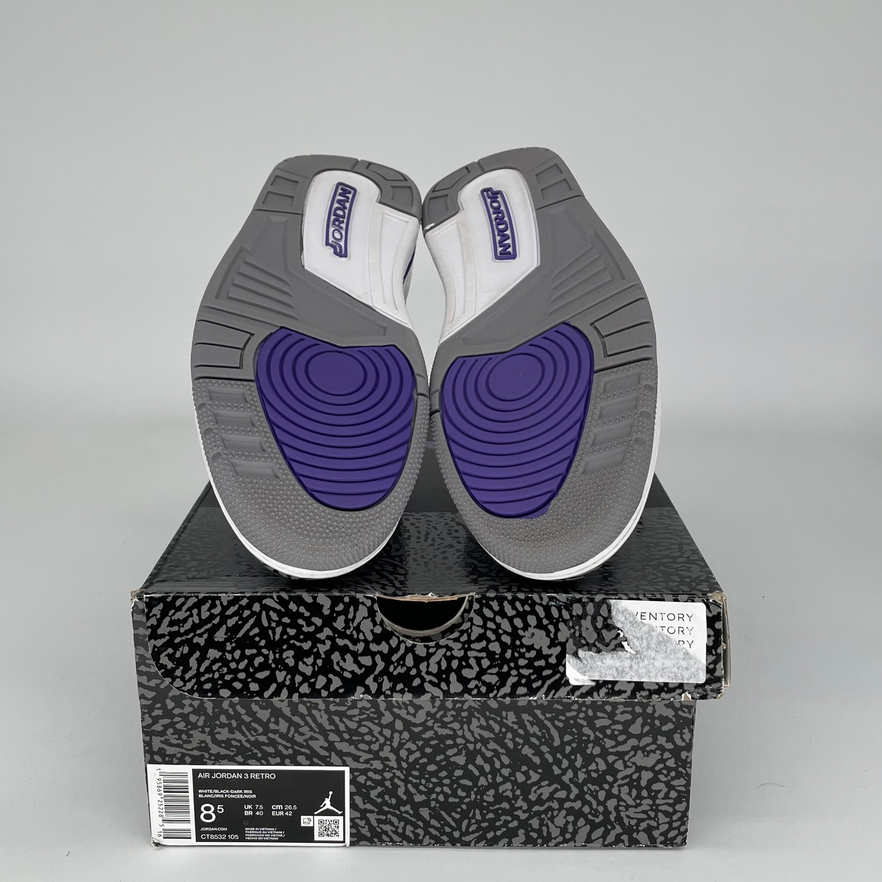 AIR JORDAN 3 DARK IRIS Men's Basketball Shoes Size 8.5 - CT8532 105 Retro Sneakers for Running, Gym & Streetwear Fashion