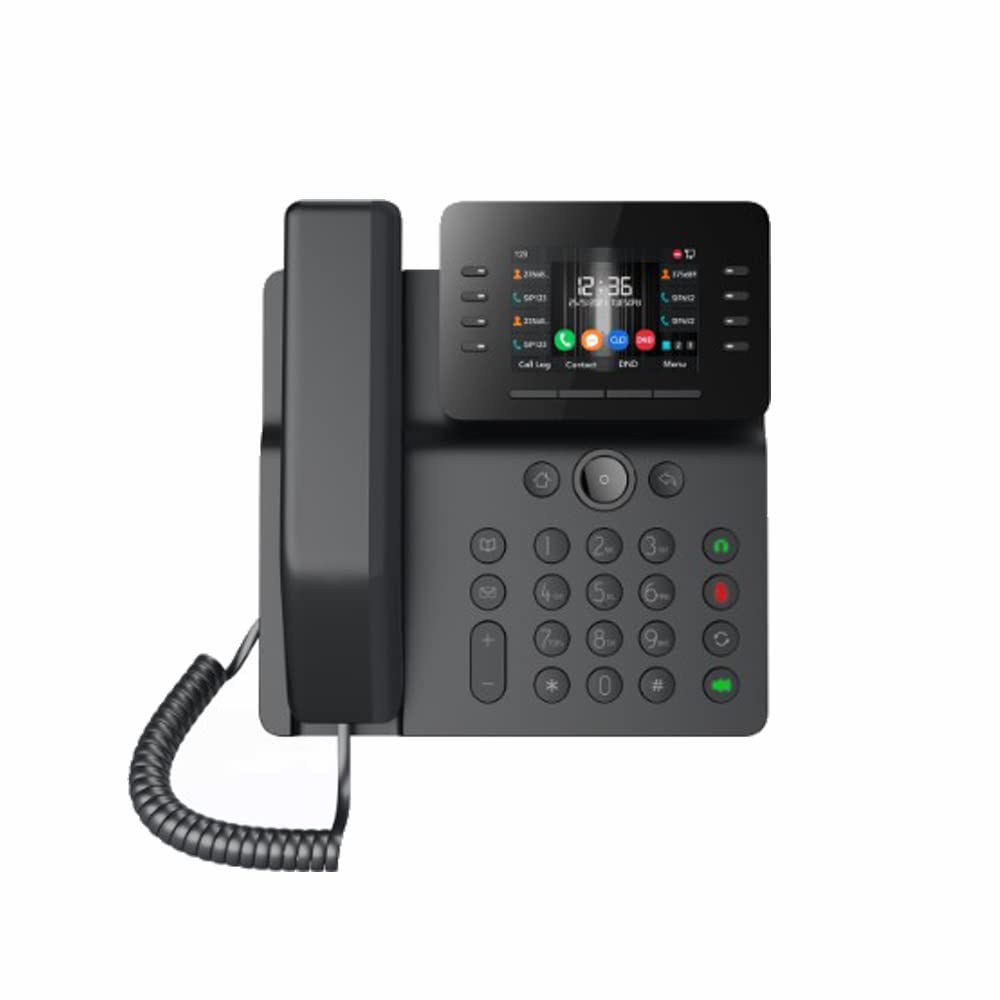 Fanvil V64 Prime Business IP Phone - 12 SIP Lines, HD Voice, PoE Support, Dual Gigabit Ports for Office & Call Center Communication