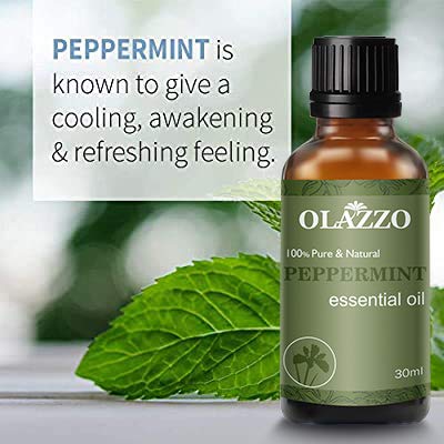 Olazzo Peppermint Essential Oil - 100% Pure Therapeutic Grade for Hair Growth, Skin Care, Aromatherapy - 30ml for Diffusers, Massage & Stress Relief - Perfect for Home Spa & Relaxation