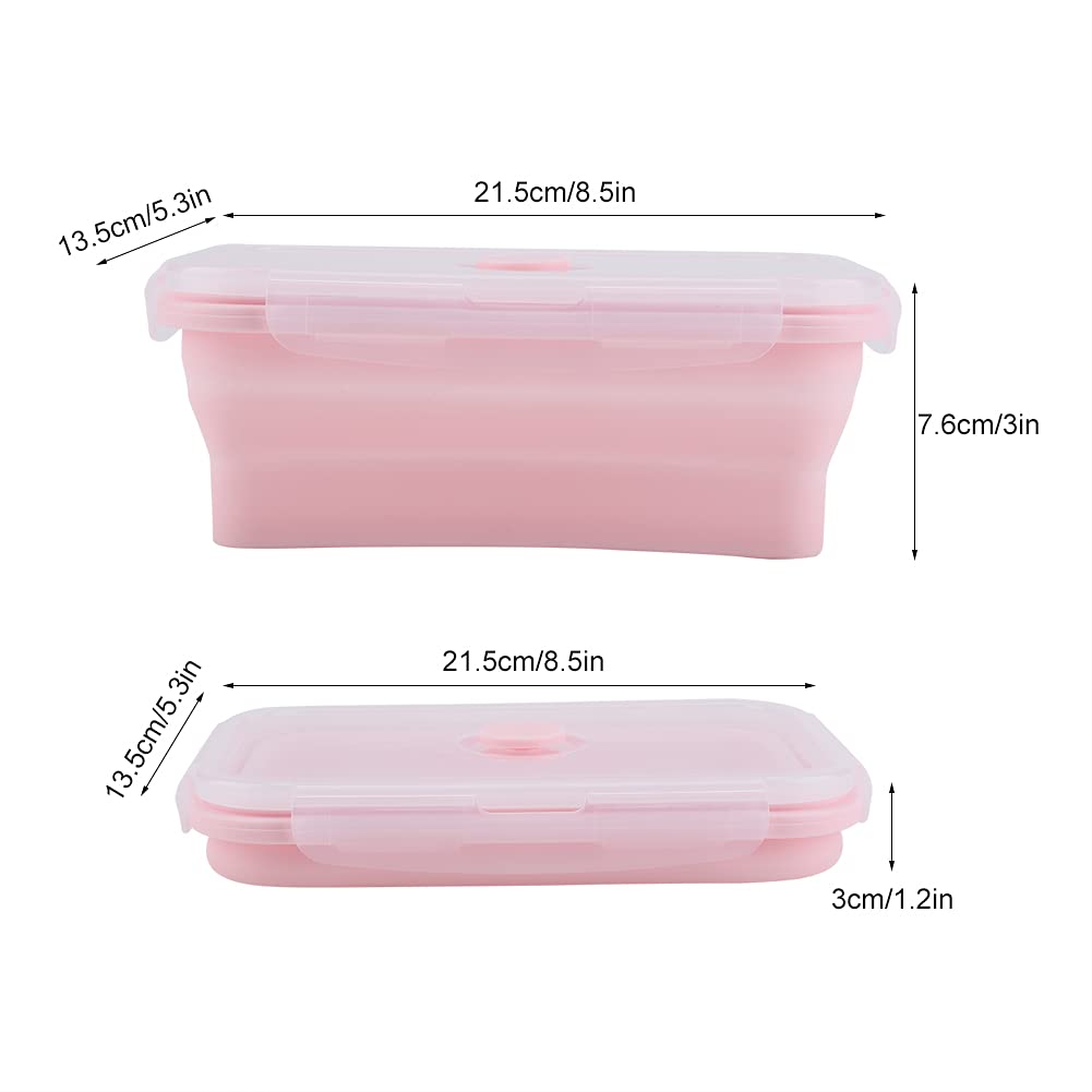Haofy 1200ml Silicone Food Storage Containers - Collapsible Rectangle Lunch Boxes for Meal Prep, Picnic & Travel | Microwave, Freezer & Dishwasher Safe | Perfect for Office, School & Outdoor Adventures