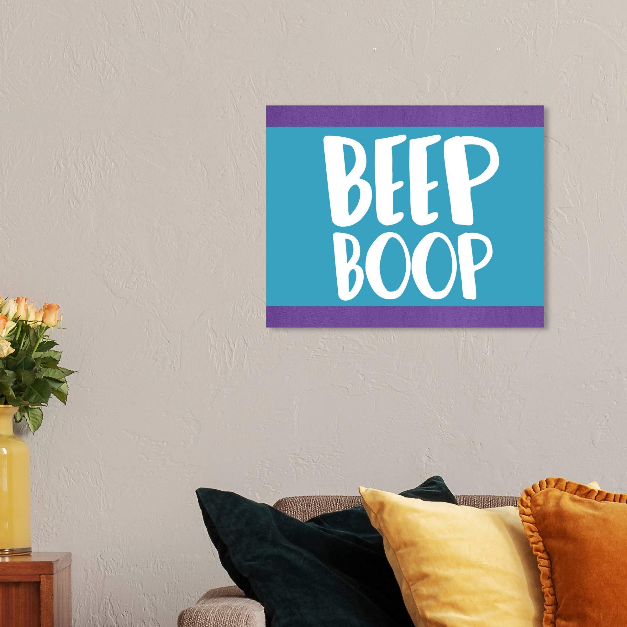 Oliver Gal Artist Co. Sci-Fi Wall Art Canvas Prints for Kids Room - 'Beep Boop' Children's Bedroom Décor, 20