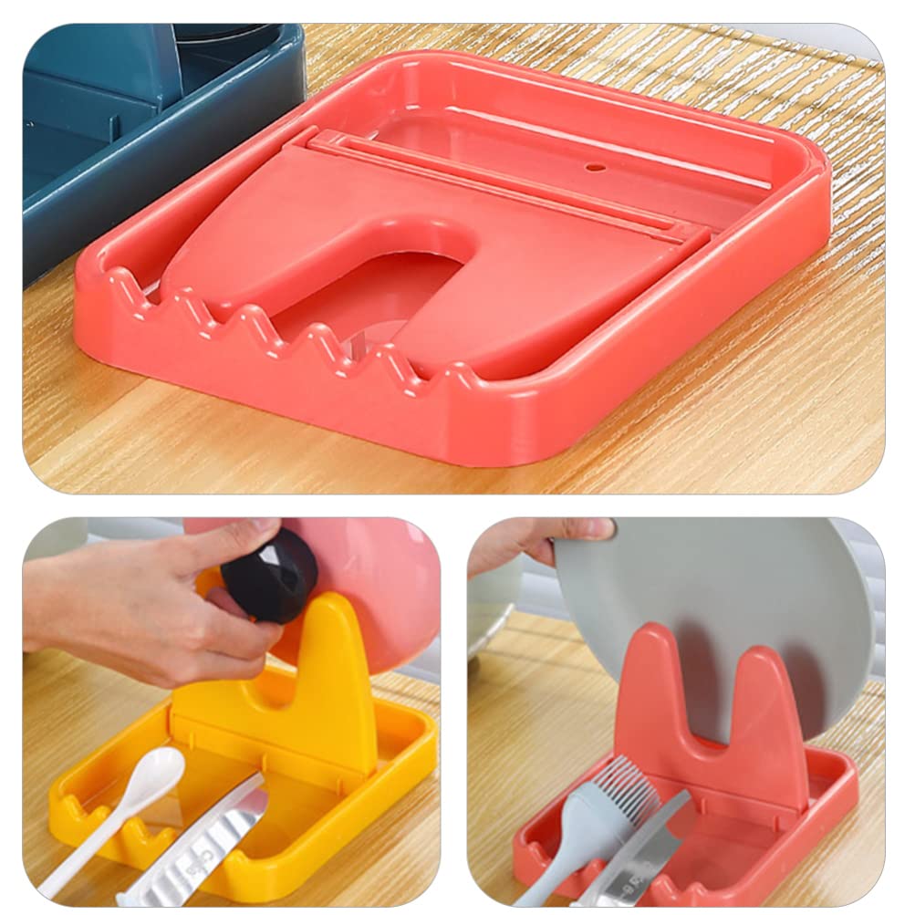 3-Piece Foldable Pot Lid Rack & Utensil Holder - Space-Saving Kitchen Organizer for Pots, Pans & Cooking Spoons - Perfect for Stovetop, Countertop & Cabinet Storage