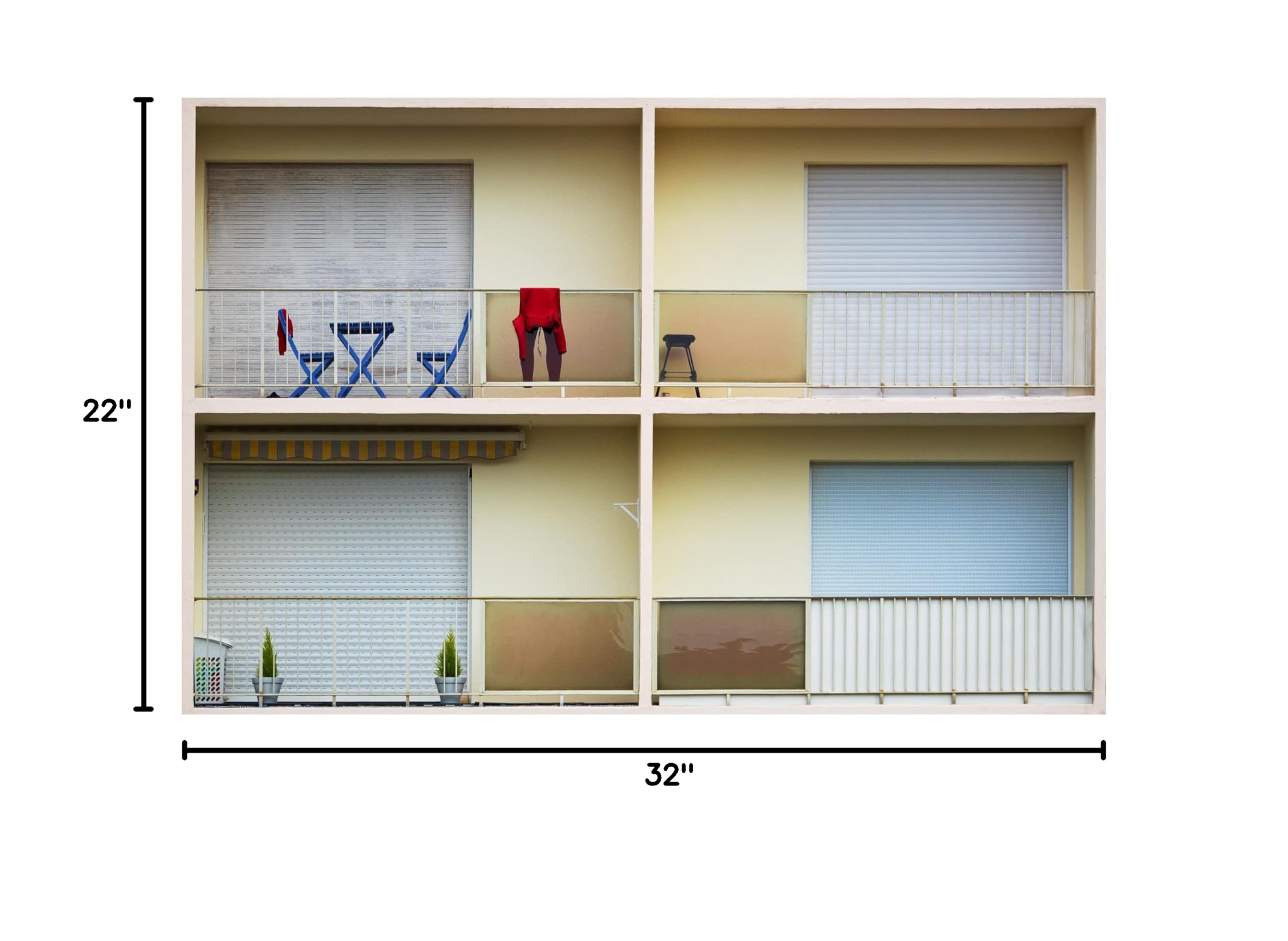 Trademark Fine Art 'Balcony 2' Canvas Wall Art Print by Jutta Kerber - Modern Home Decor for Living Room, Bedroom & Office