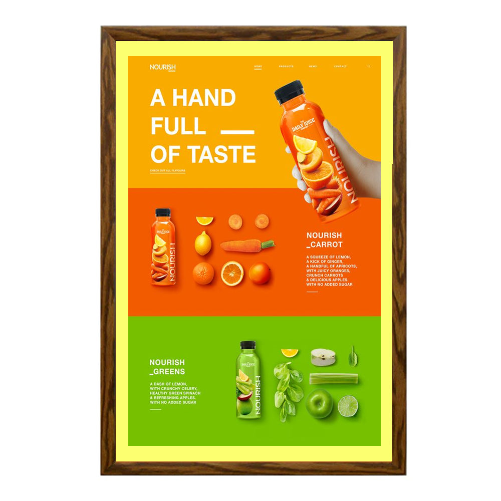 Premium 22x28 Designer Wood Snap Frames for Posters - 2 Wide Matboard Included - Perfect for Art Exhibits, Home Decor & Office Displays