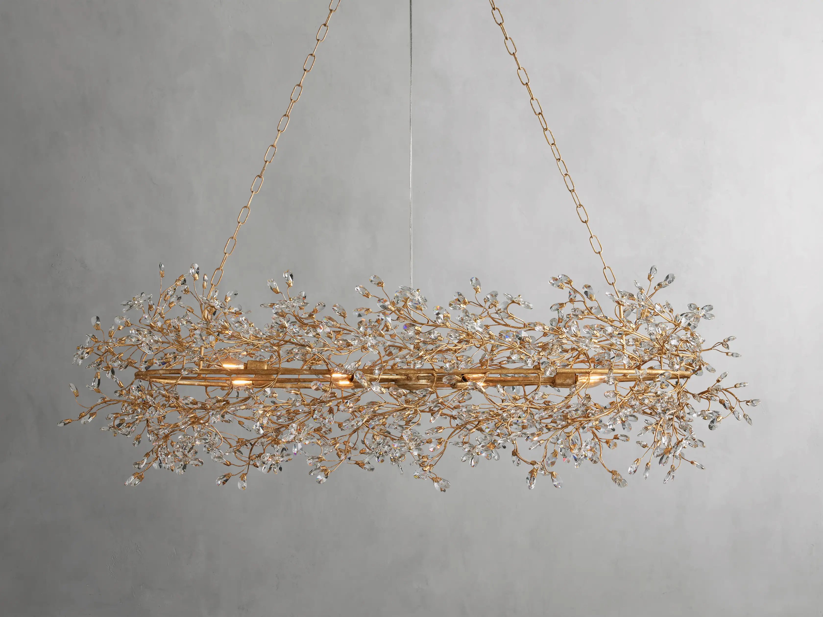 Fiore Oval Chandelier 62'' 74'' - Modern Crystal Ceiling Light Fixture for Dining Room, Living Room & Bedroom | Elegant Lighting for Home Decor