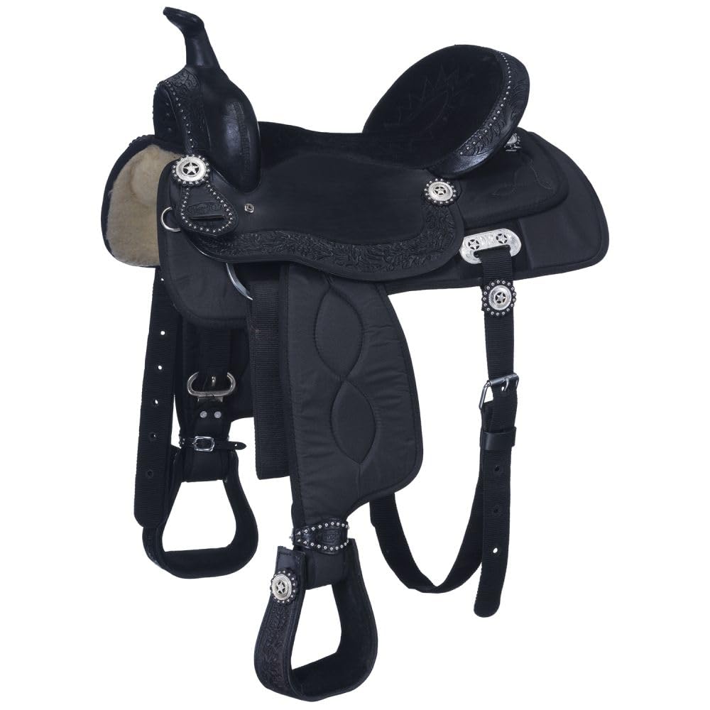 Tough1 Pro Trail Saddle Package 16 Inch - Eclipse Series for Western Riding | Durable Horse Saddle for Trail Riding, Ranch Work & Outdoor Adventures