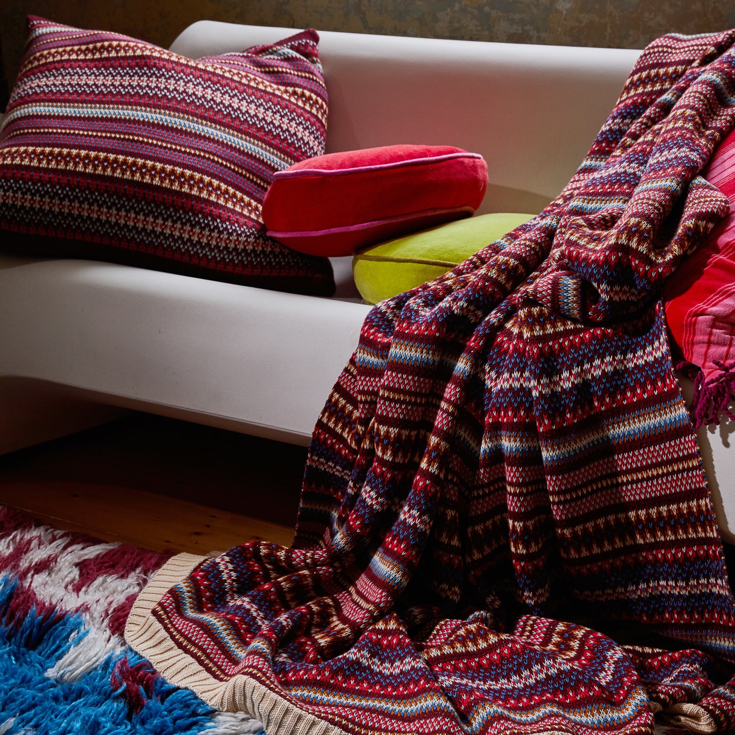 Arlette Knit Cushion - Soft Bohemian Throw Pillow Cover in Rich Mahogany Brown | Perfect for Sofa, Bed & Home Decor