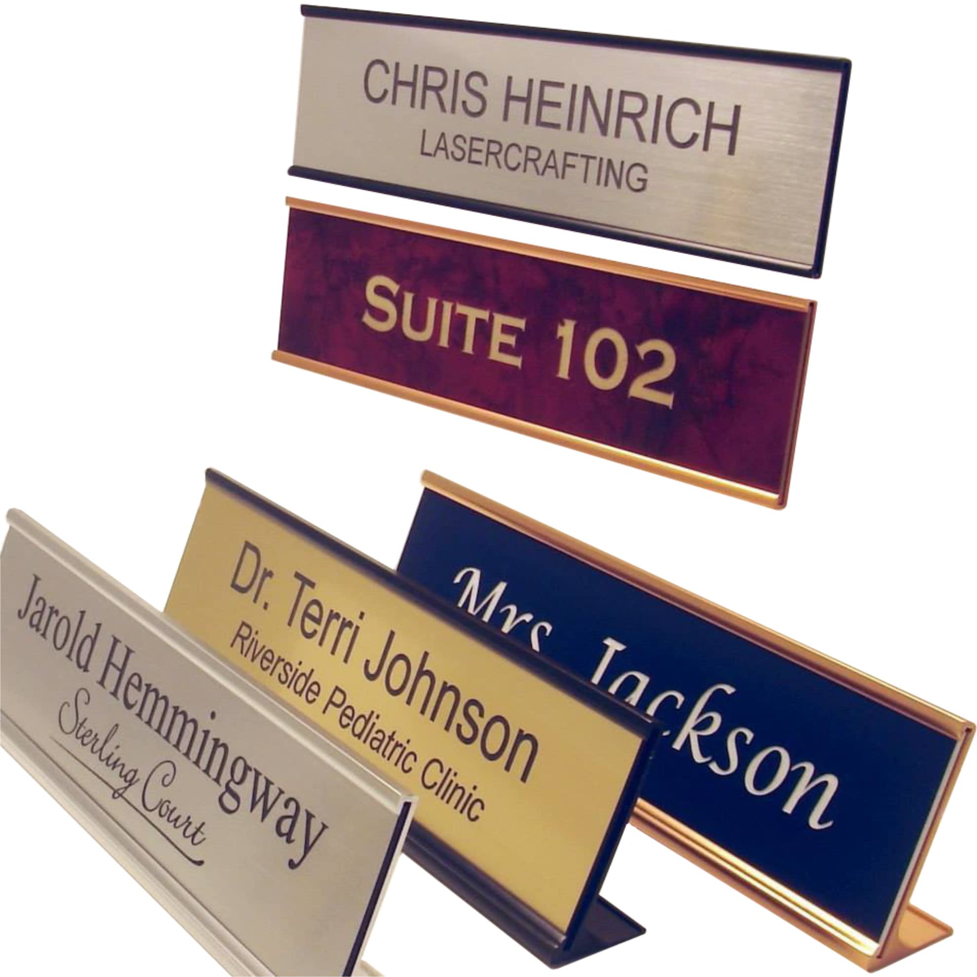 10 Pack Personalized Office Desk Name Plates & Door Signs - 2