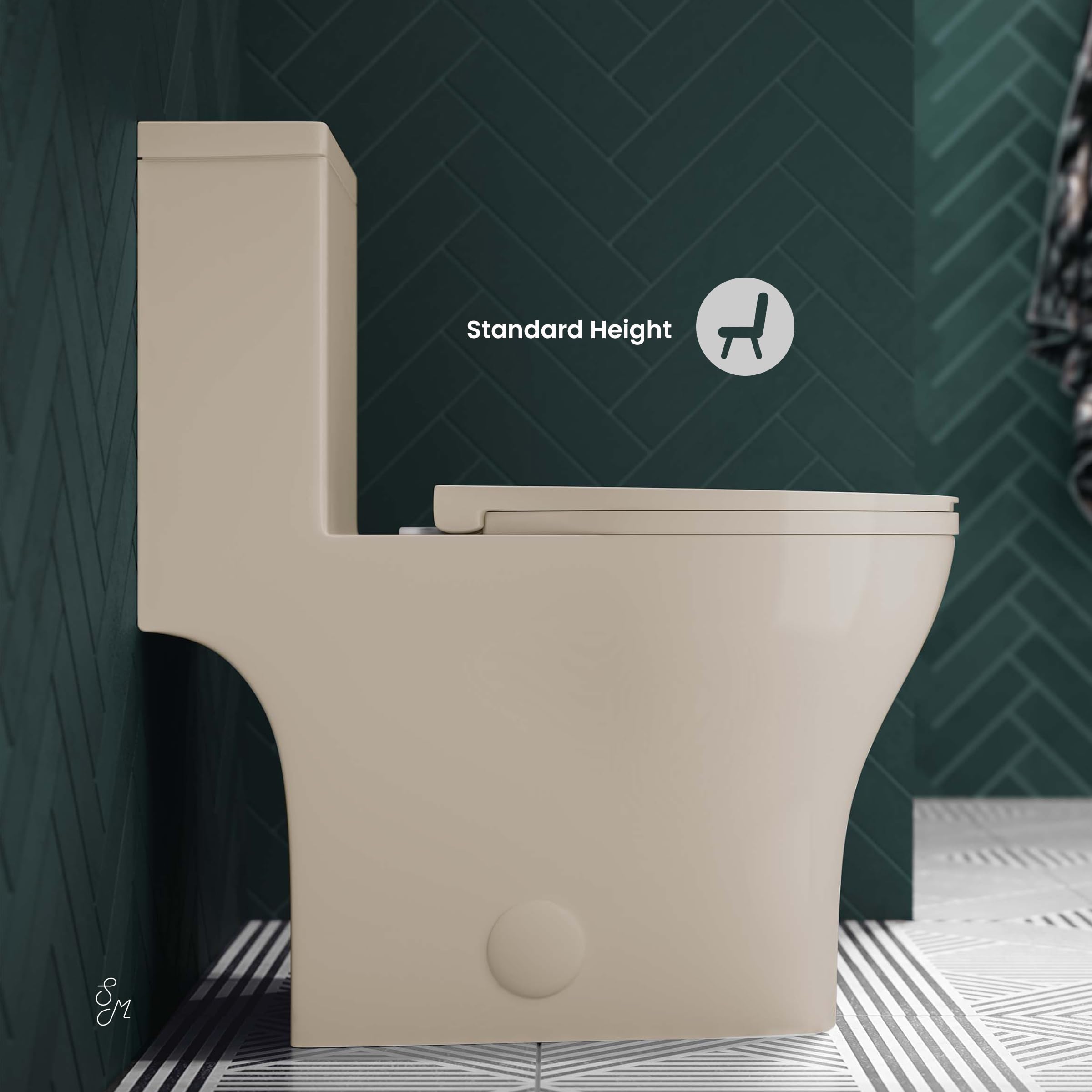 Sublime III One-Piece Round Toilet with Vortex™ Dual-Flush Technology (0.95/1.26 GPF) in Bisque - Water-Efficient Bathroom Solution for Modern Homes