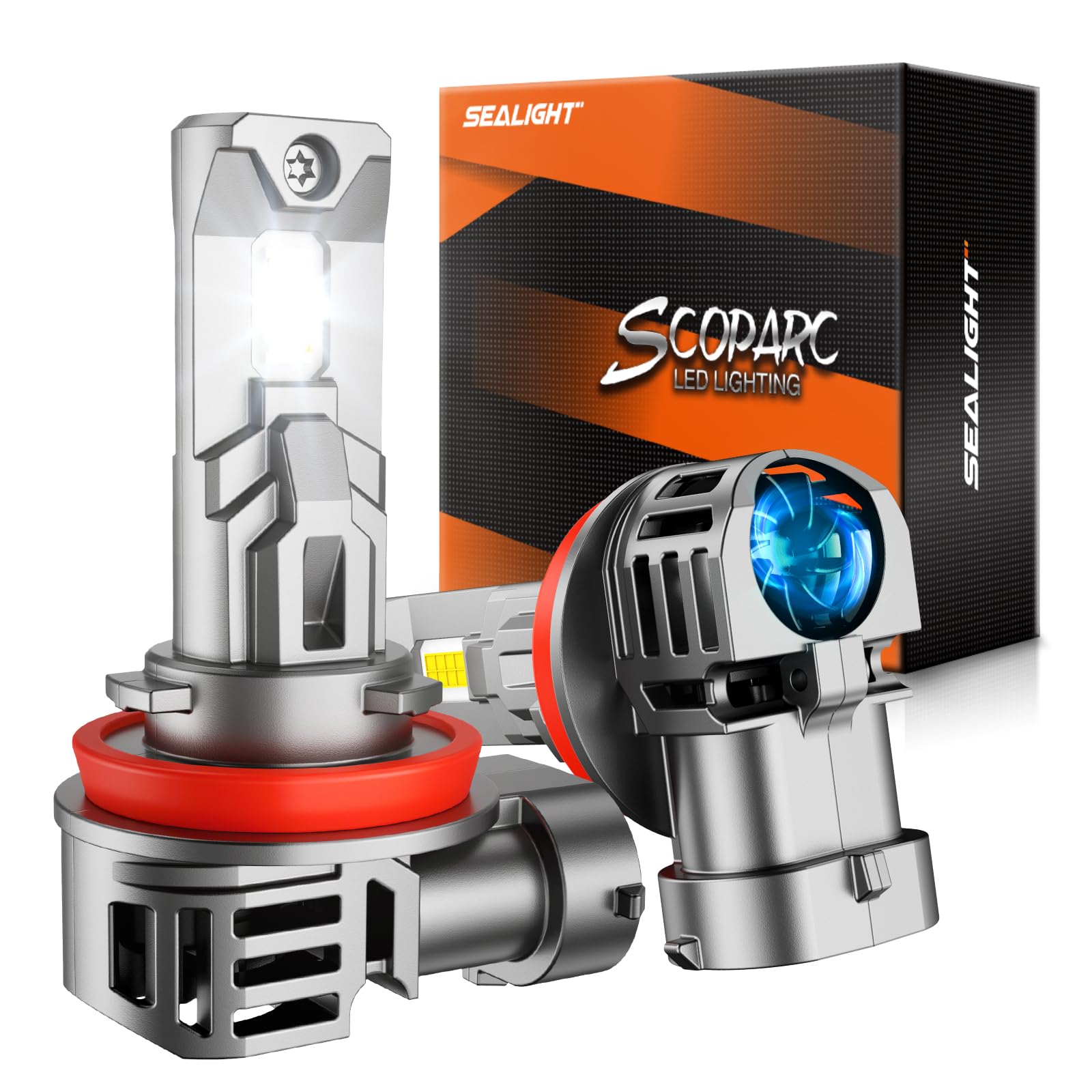 SEALIGHT S1-p H11 H16 LED Fog Light Bulbs - Super Bright 3000K Yellow Light for Cars, Trucks, SUVs - Waterproof & Durable for All Weather Driving - Perfect for Foggy, Rainy & Snowy Road Conditions