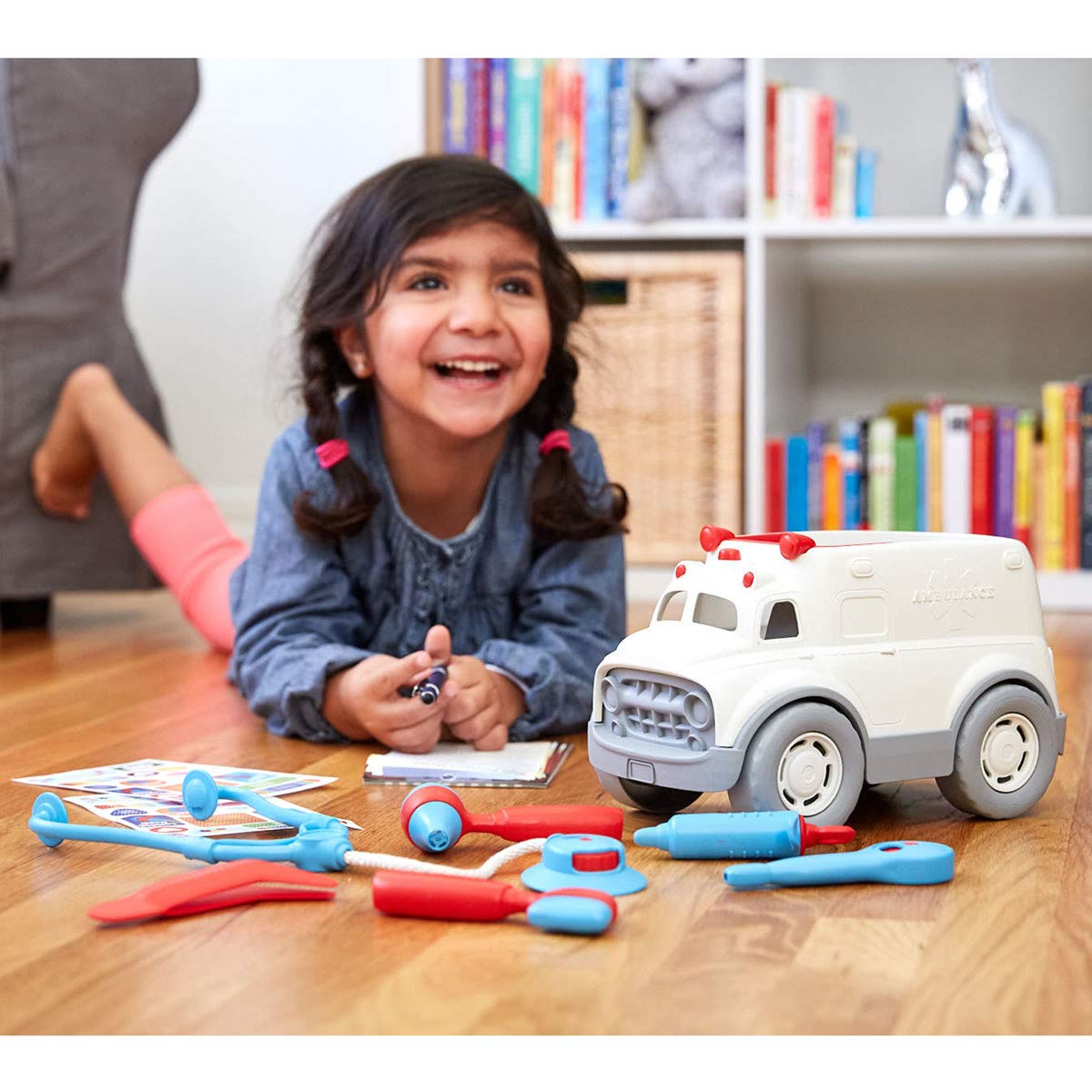 Green Toys Ambulance & Doctor's Kit - Eco-Friendly Toy Ambulance with Medical Playset for Kids | Pretend Play, Educational Gift for Toddlers & Preschoolers