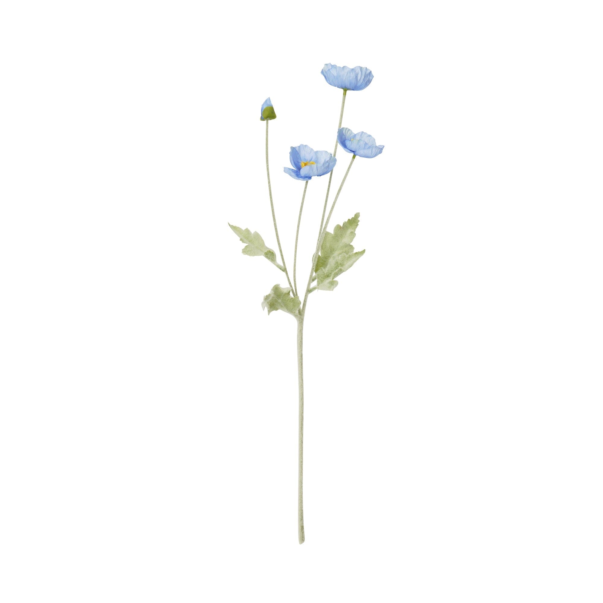 Small Blue Poppy Artificial Flowers - Realistic Floral Decor for Home, Office, Wedding & Event Centerpieces