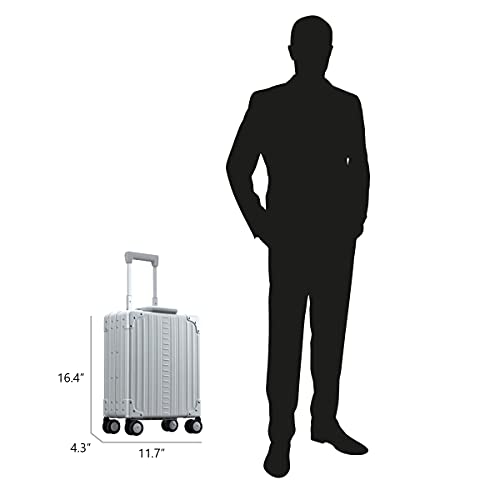 ALEON 16 Inch Aluminum Vertical Underseat Carry-On Luggage - Lightweight Business Briefcase for Air Travel, Office & Commuting - Fits Under Airplane Seat & Perfect for Business Trips, Work & Daily Use