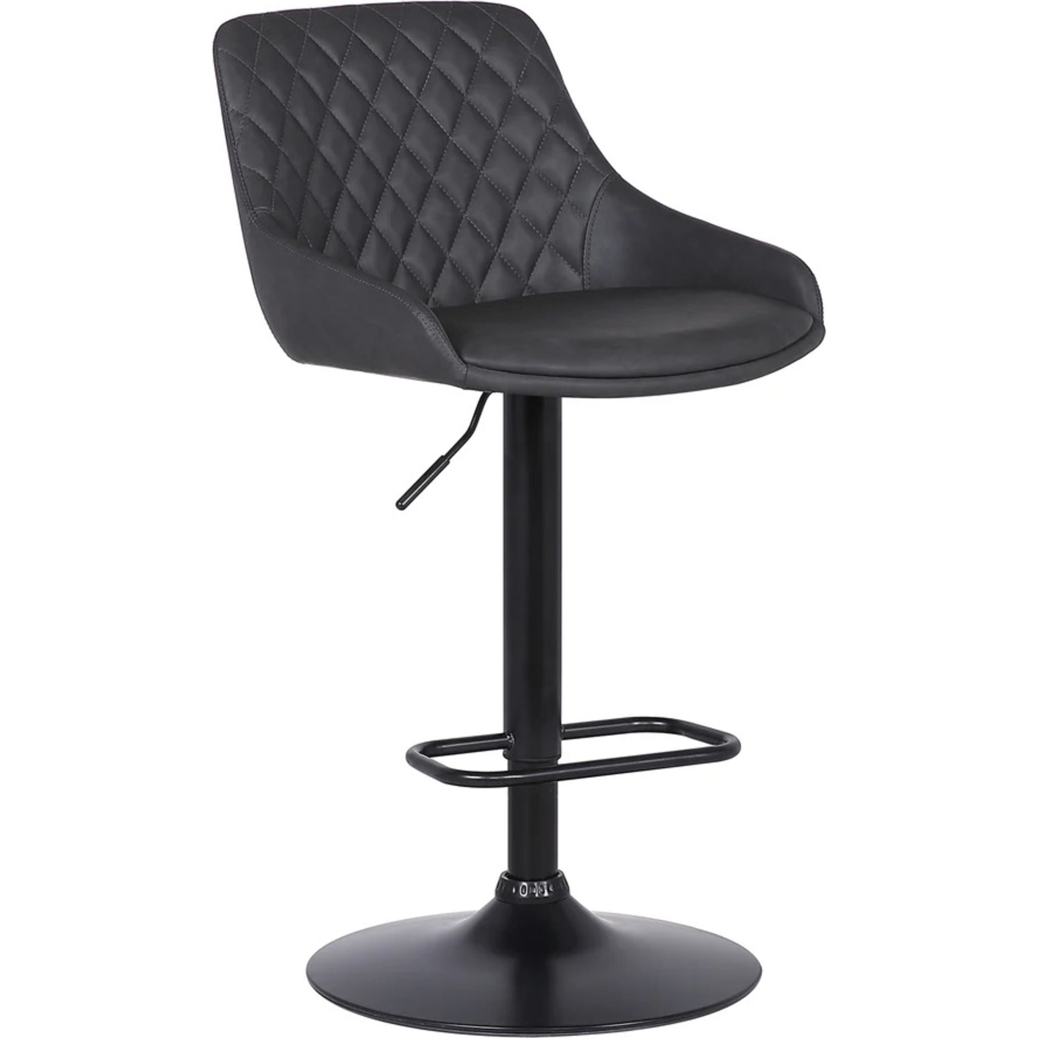 Anibal Adjustable Height Stool - Black Bar Stool with Swivel Seat & Footrest - Perfect for Kitchen Island, Home Bar, Office & Game Room (LCANSWBABLGR)