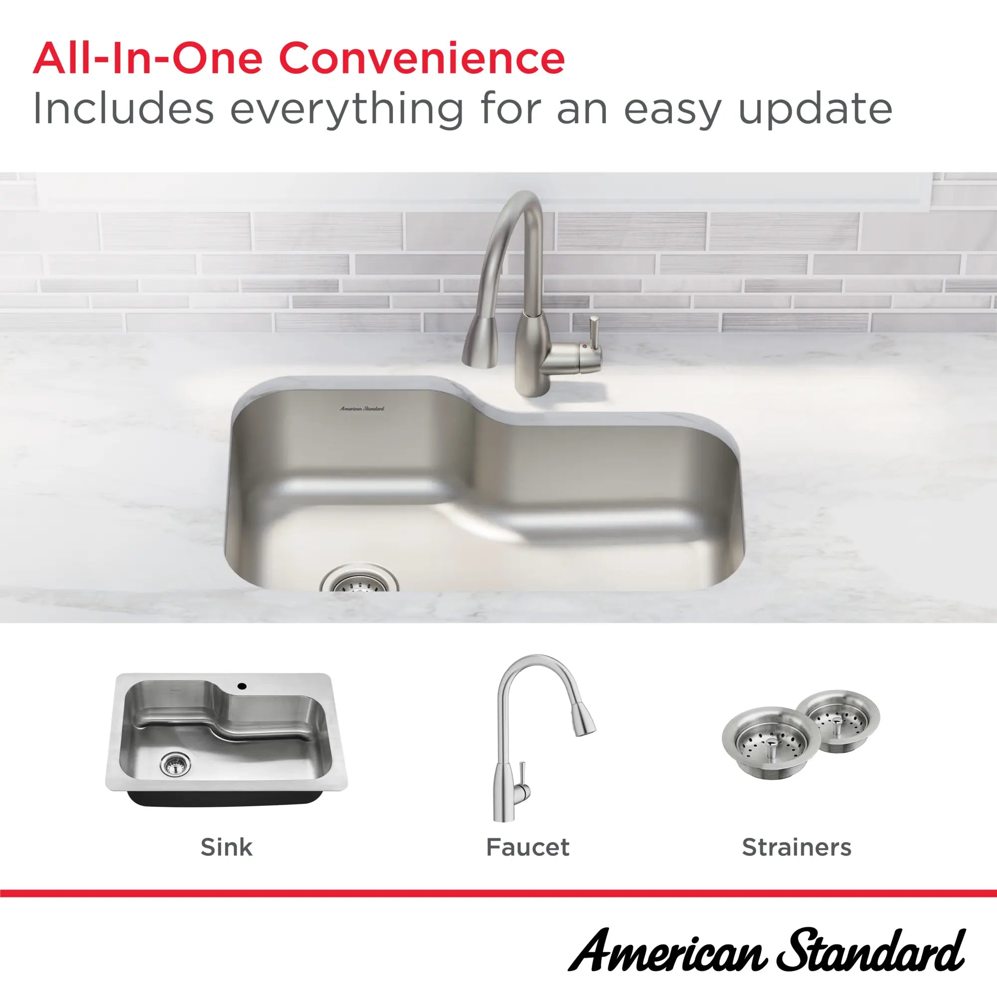 Fairacres® 33 x 22 Inch Stainless Steel Single Bowl Kitchen Sink with 1 Hole Dual Mount and Pull Down Faucet - Perfect for Modern Kitchens, Remodeling & Small Spaces